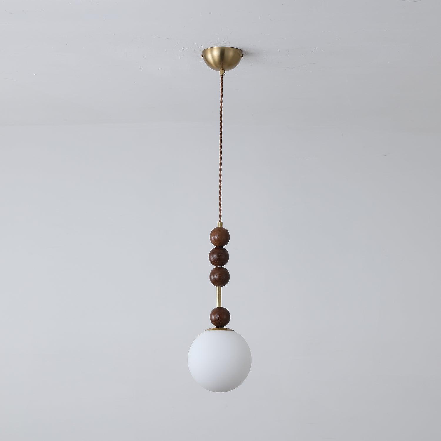 Norn Suspension Verre Perles en Bois - Neutralighting