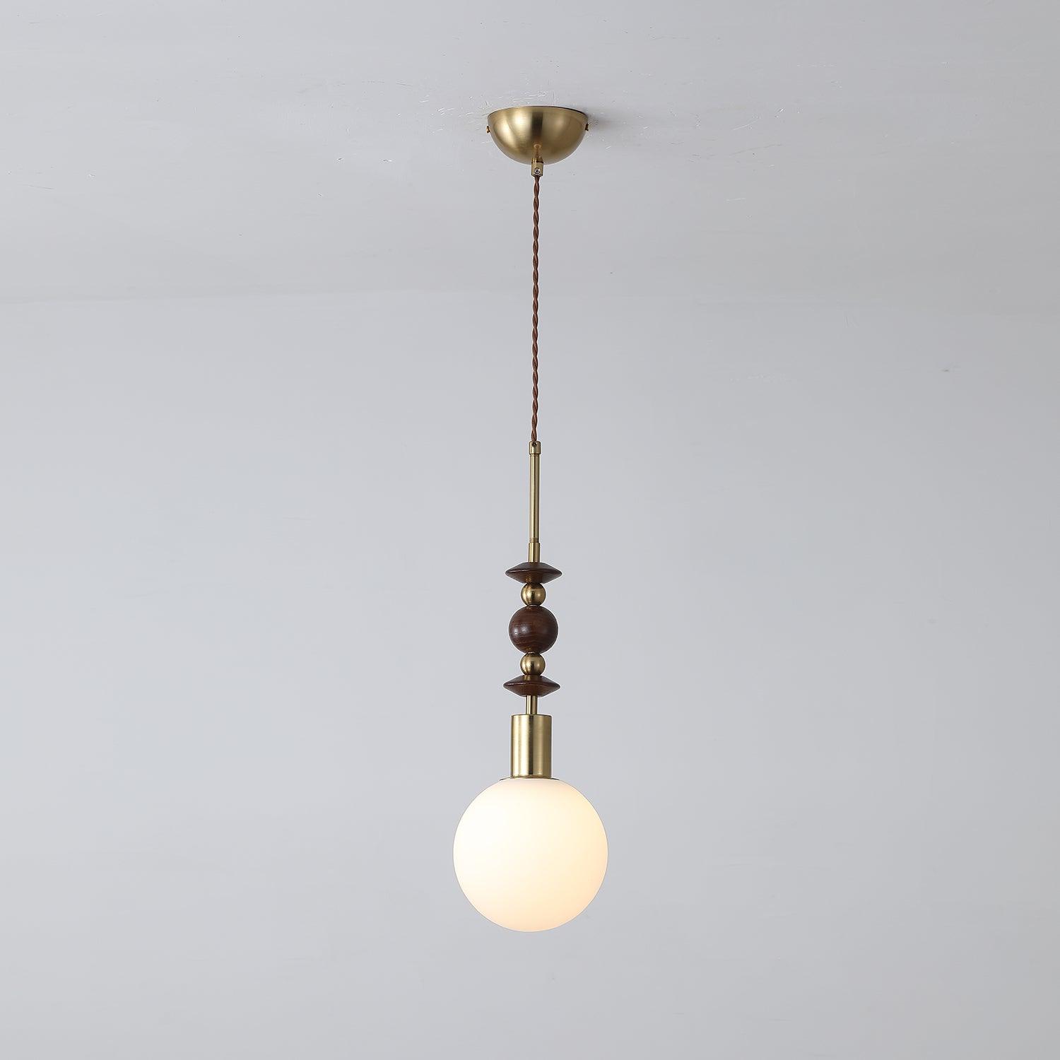 Norn Suspension Verre Perles en Bois - Neutralighting
