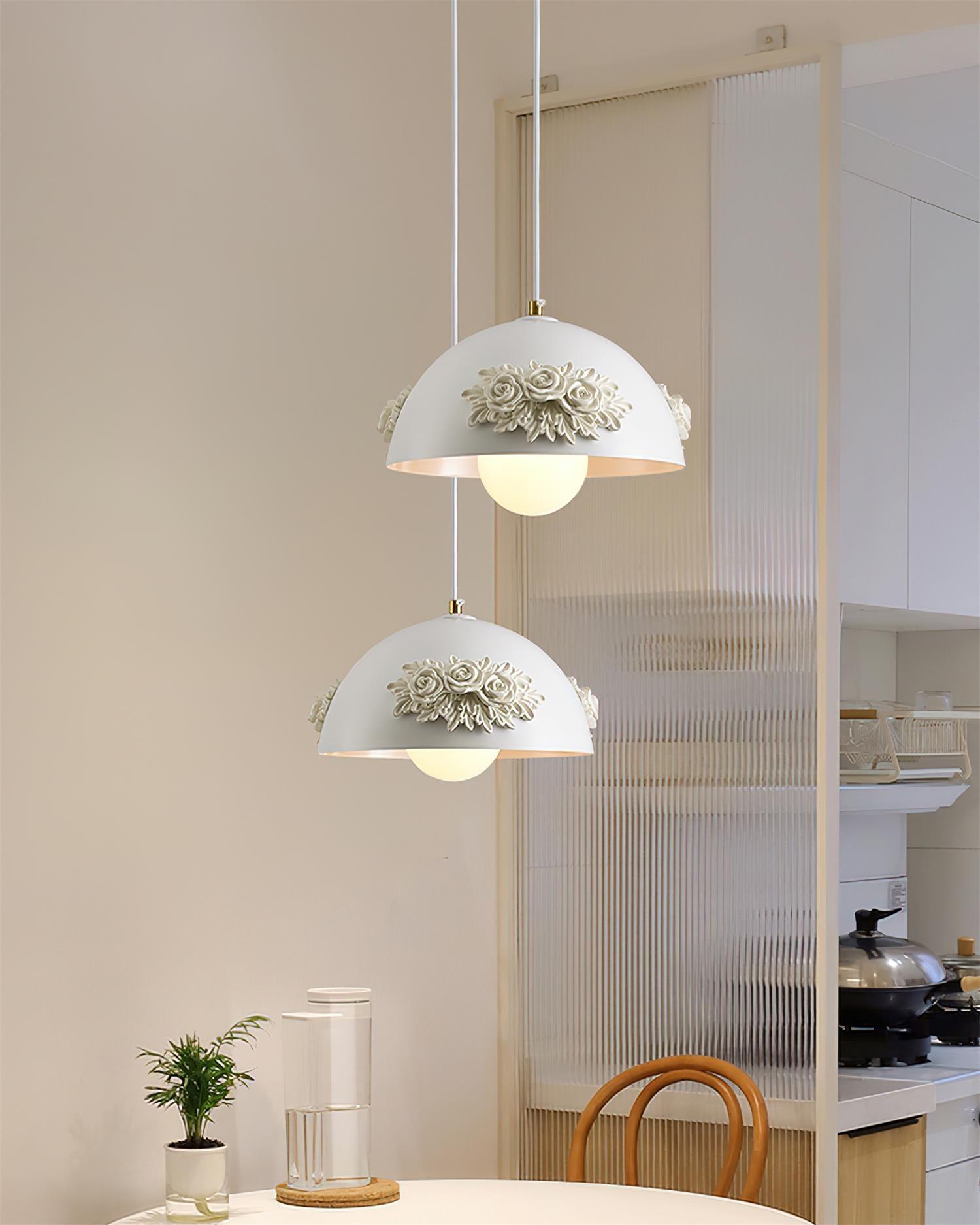 Masiero Suspension Rose Orné Dôme - Neutralighting