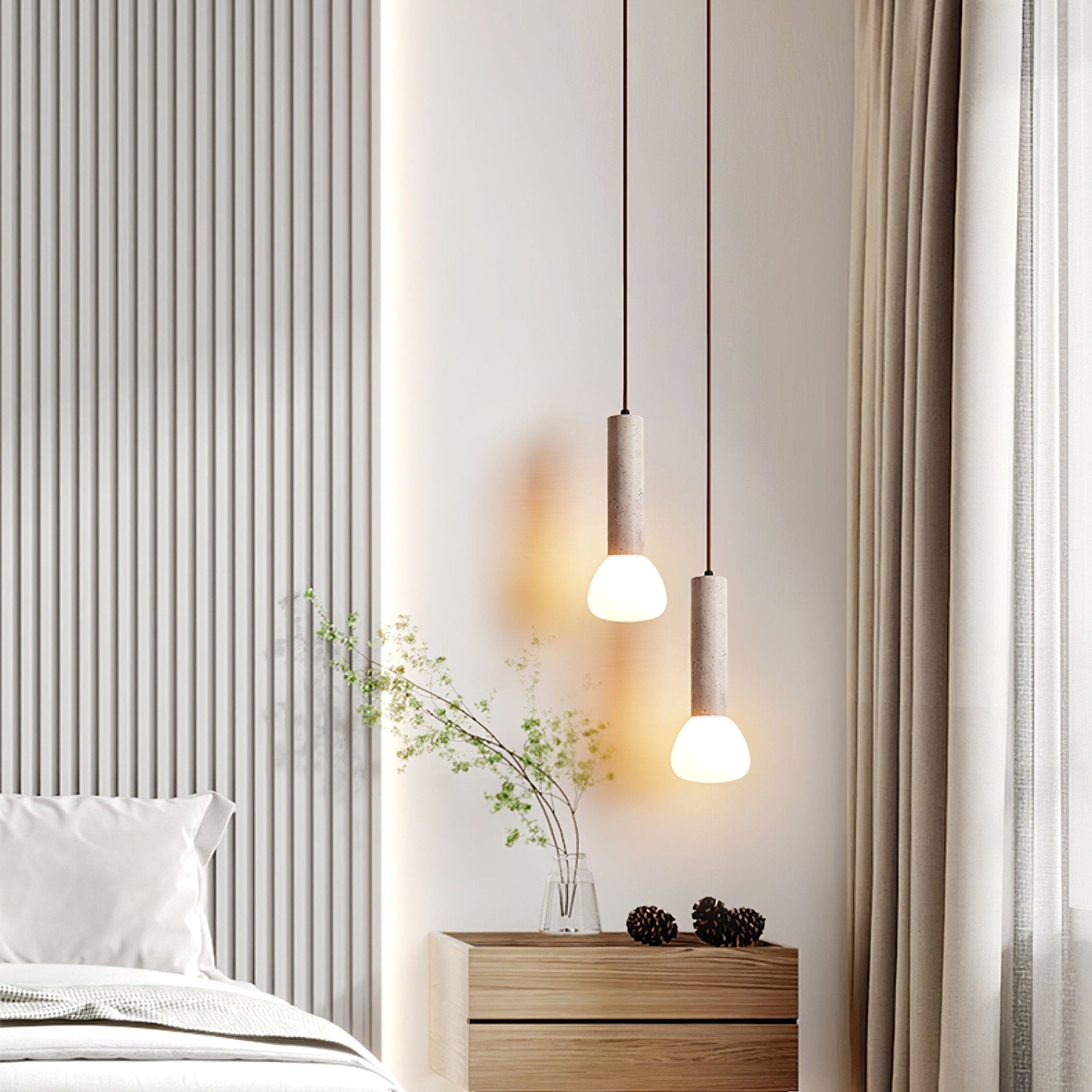 Cicaris Lampe Suspendue Minimaliste en Travertin - Neutralighting