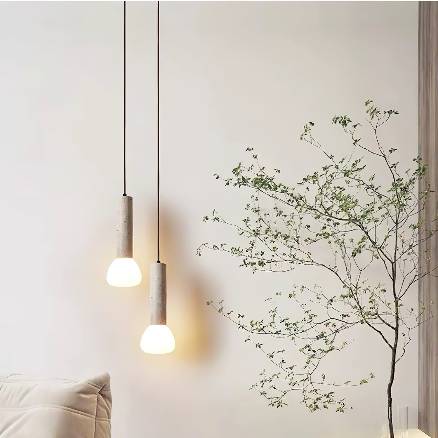 Cicaris Lampe Suspendue Minimaliste en Travertin - Neutralighting