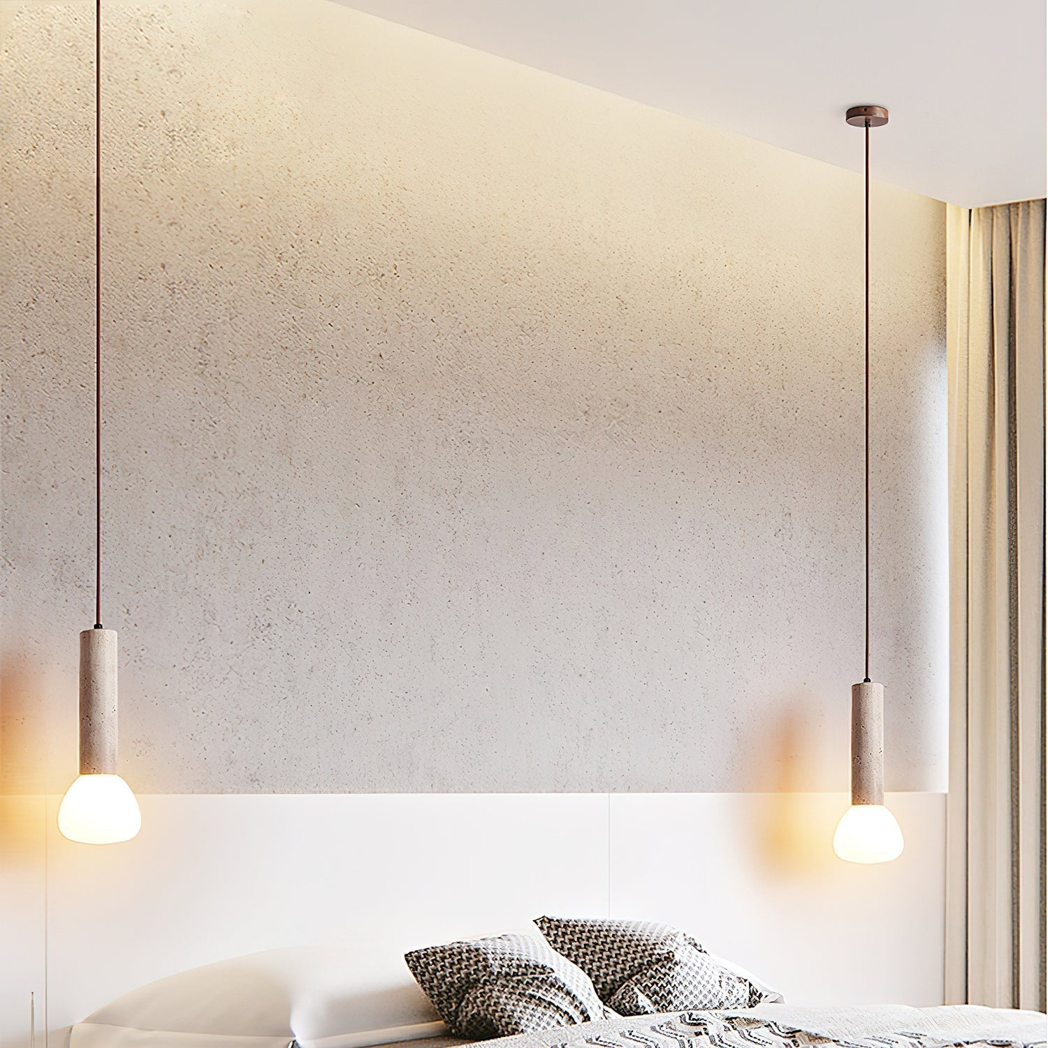 Cicaris Lampe Suspendue Minimaliste en Travertin - Neutralighting
