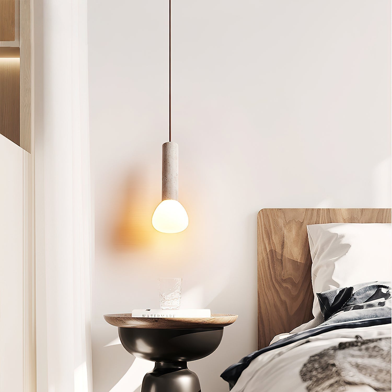 Cicaris Lampe Suspendue Minimaliste en Travertin - Neutralighting