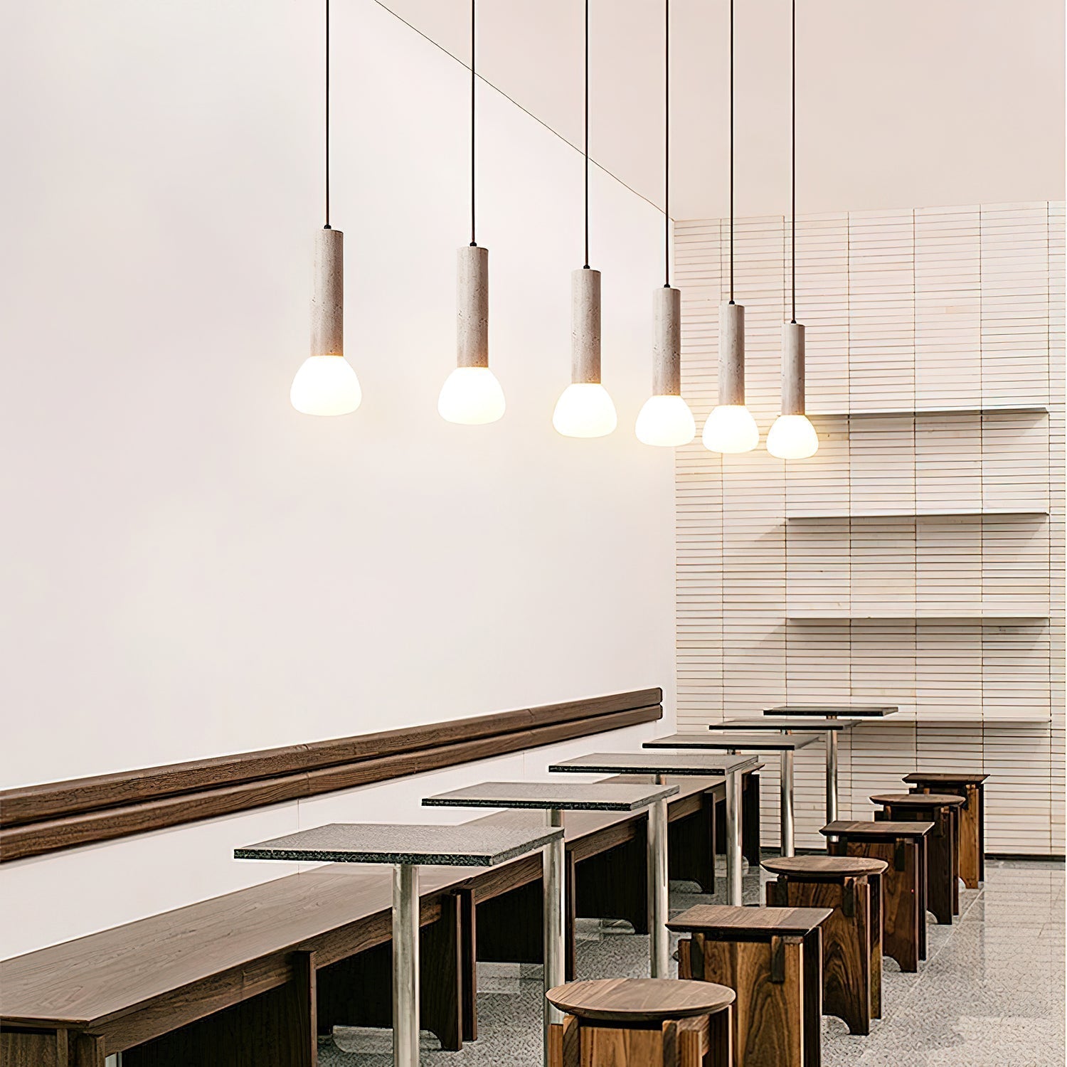 Cicaris Lampe Suspendue Minimaliste en Travertin - Neutralighting