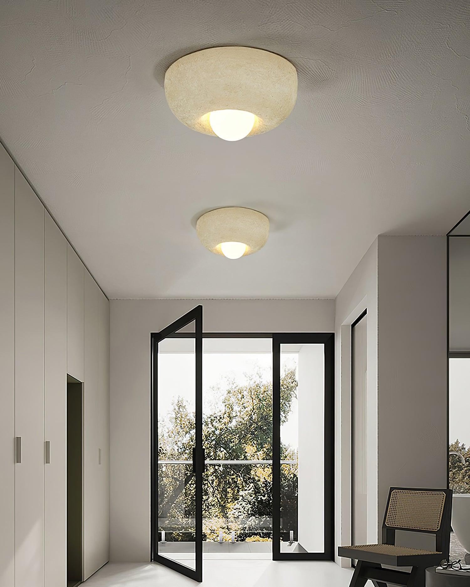 Mauro Plafonnier Texture Naturelle Hémisphère Style Moderne - Neutralighting