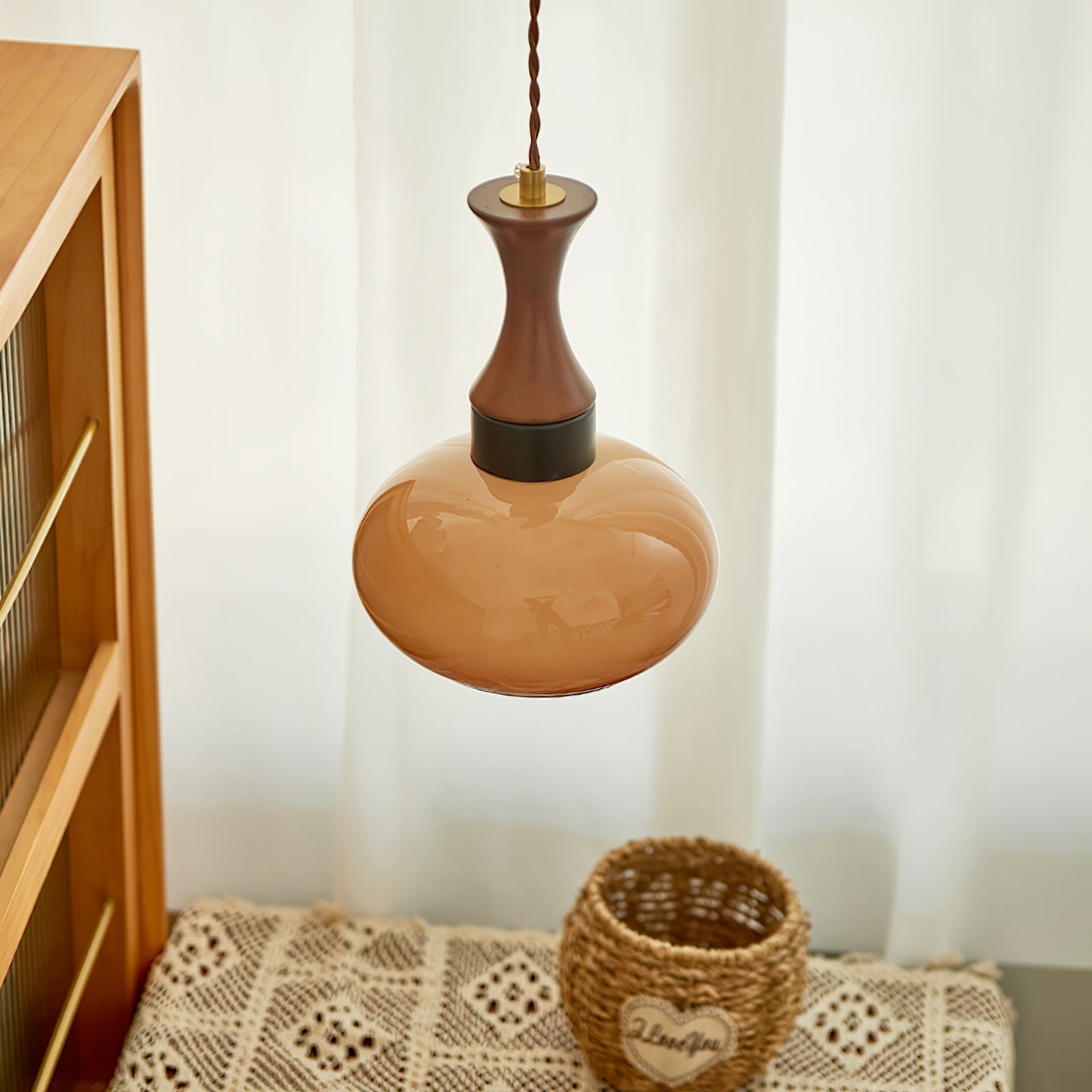 Charlotte Suspension Bois Verre