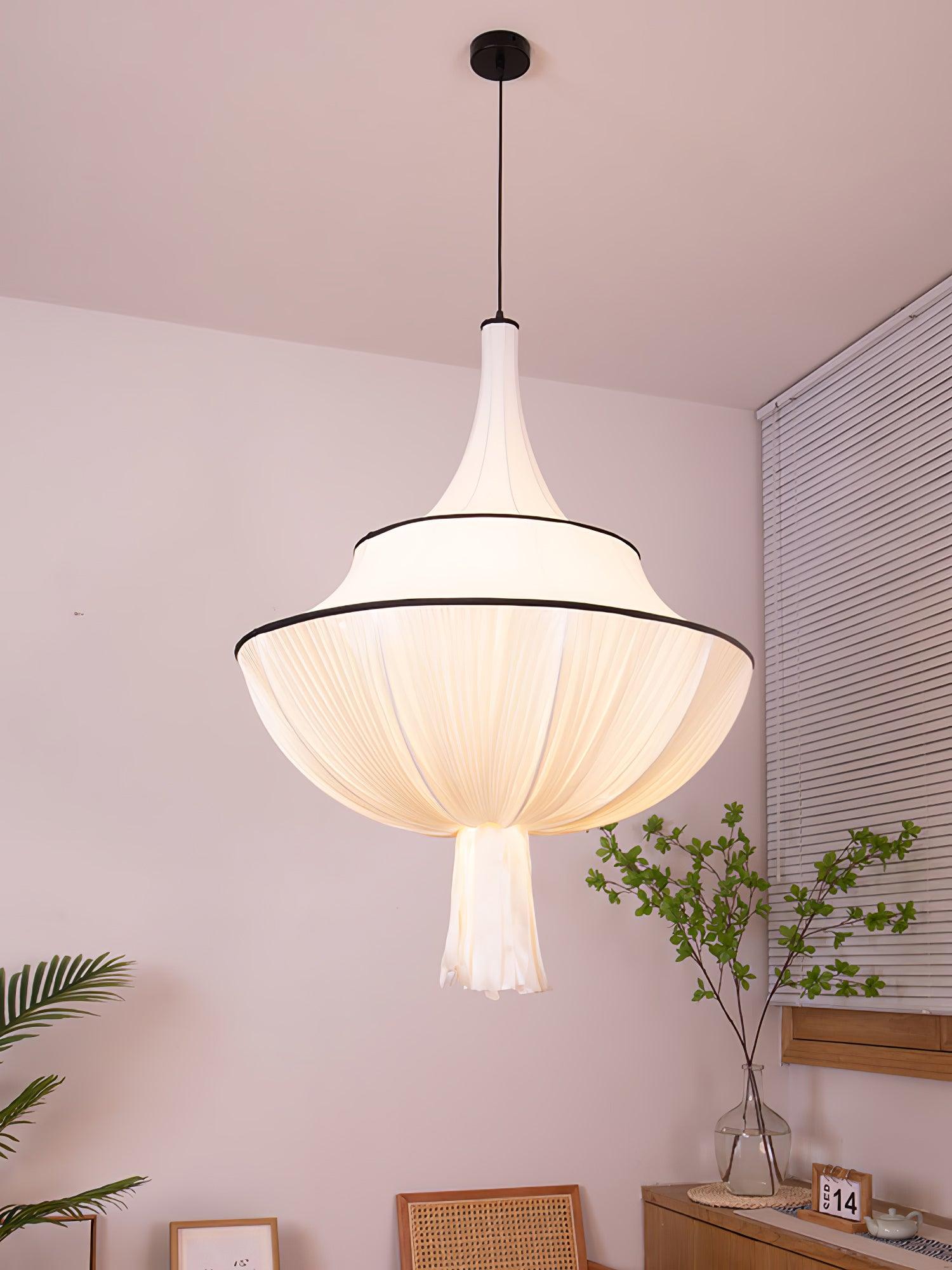 Meduse Pendant Lamp Pleated Fabric Tiered - Letslighting