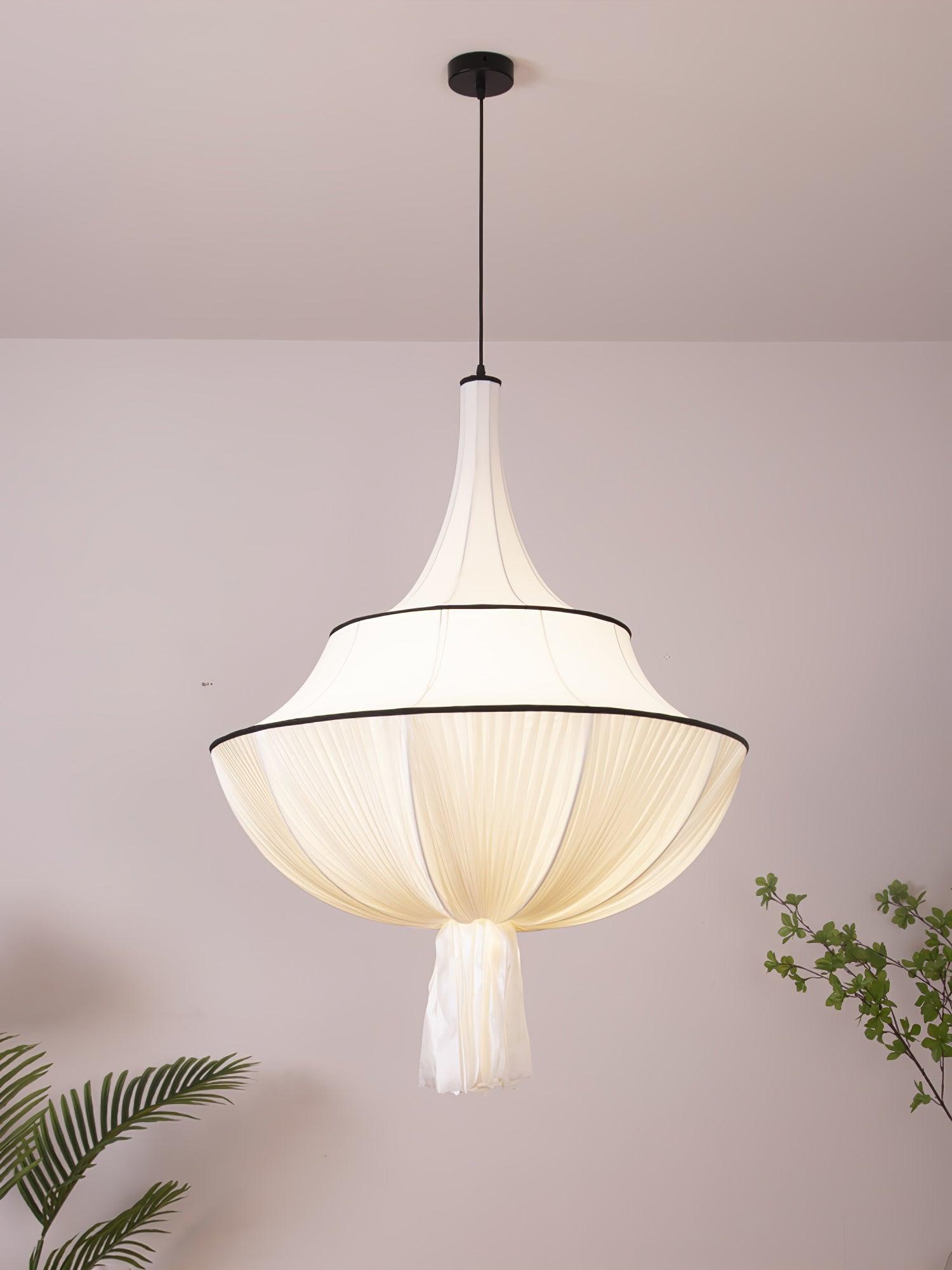 Meduse Pendant Lamp Pleated Fabric Tiered - Letslighting