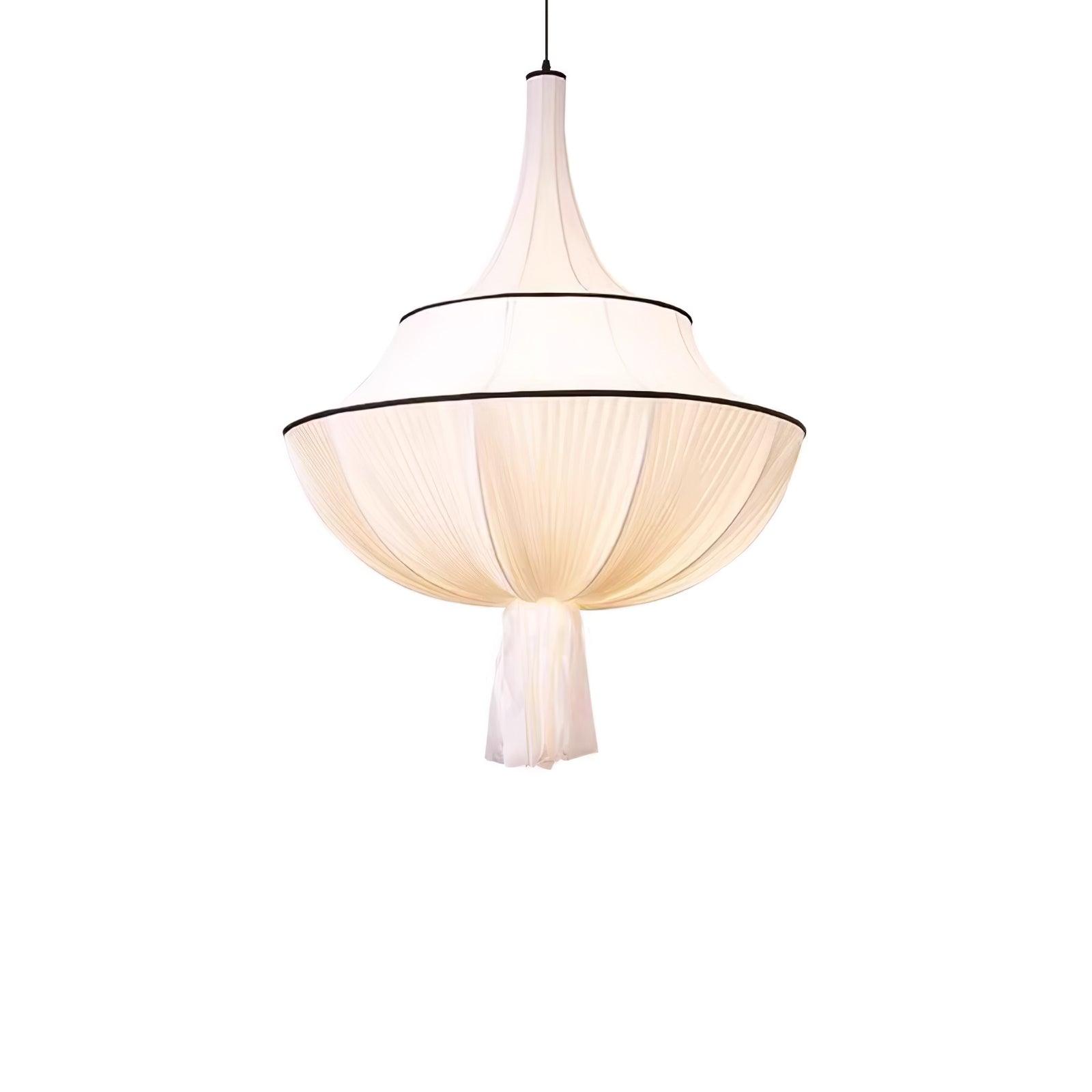 Meduse Pendant Lamp Pleated Fabric Tiered - Letslighting
