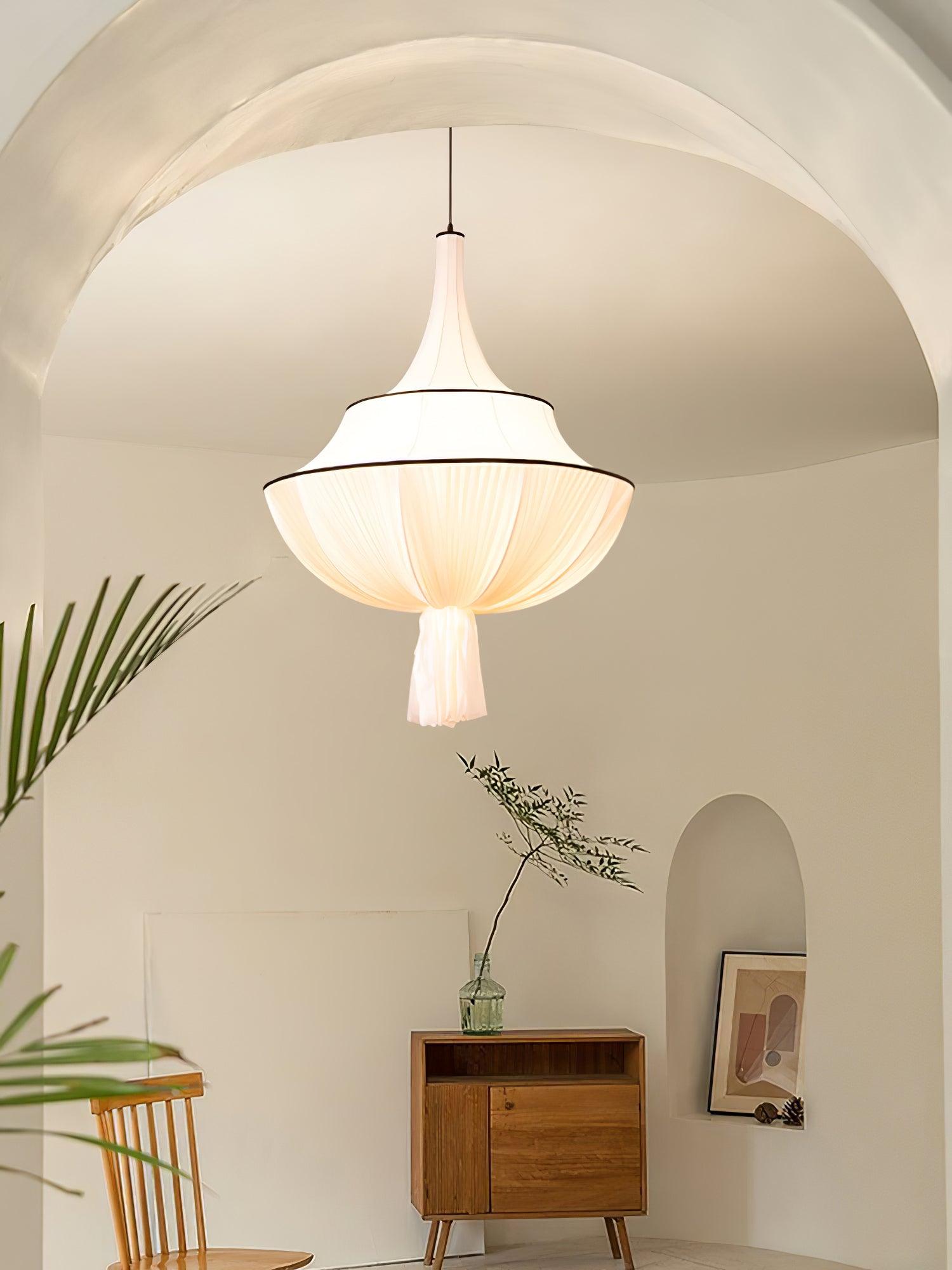 Meduse Pendant Lamp Pleated Fabric Tiered - Letslighting