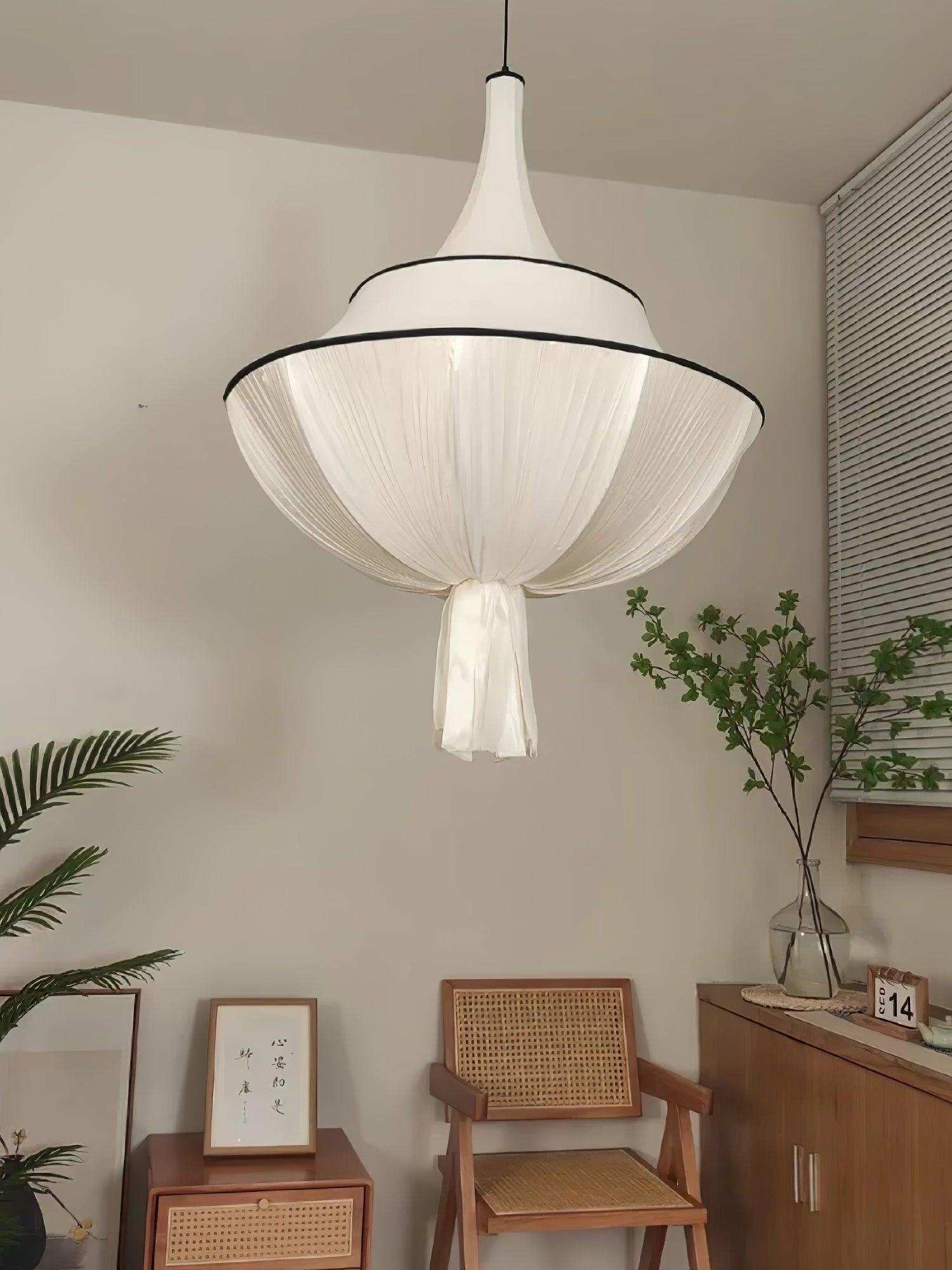 Meduse Pendant Lamp Pleated Fabric Tiered - Letslighting