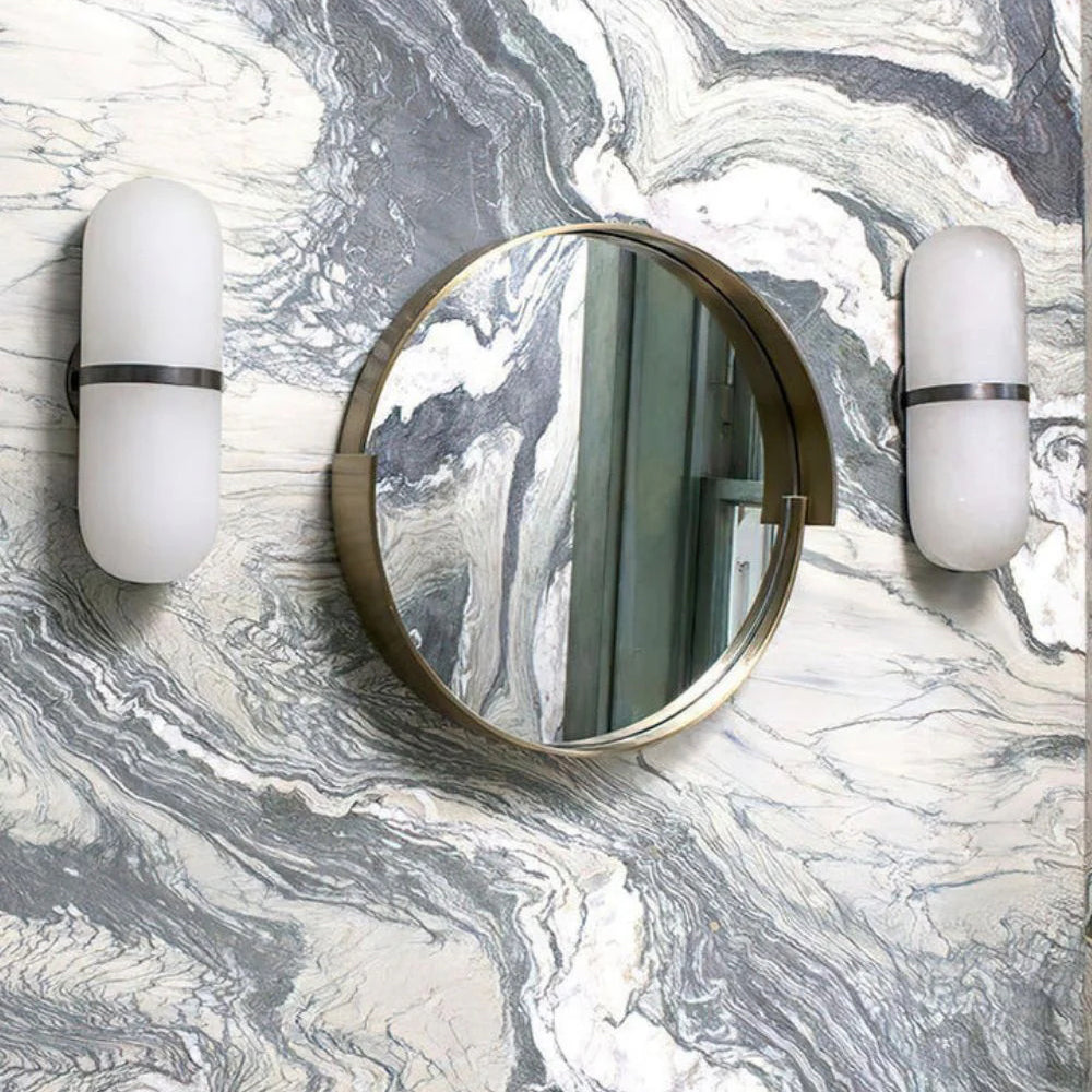 Symirel Modern Minimalist Pill Form Alabaster Sconce Wall Lamp - Lamp Copper