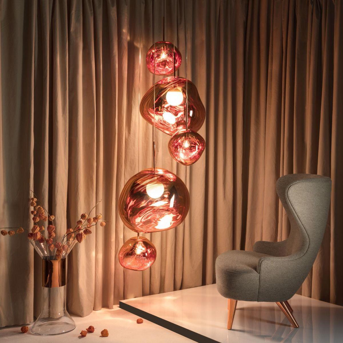 Solara Suspension en Verre Soufflé Cluster Irrégulier Sculptural - Neutralighting