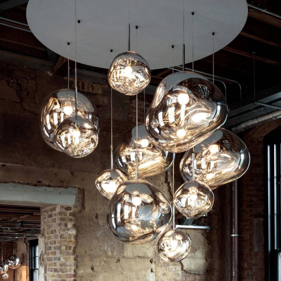 Solara Suspension en Verre Soufflé Cluster Irrégulier Sculptural - Neutralighting