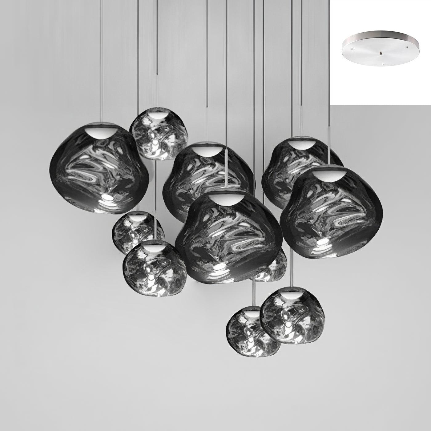 Solara Suspension en Verre Soufflé Cluster Irrégulier Sculptural - Neutralighting