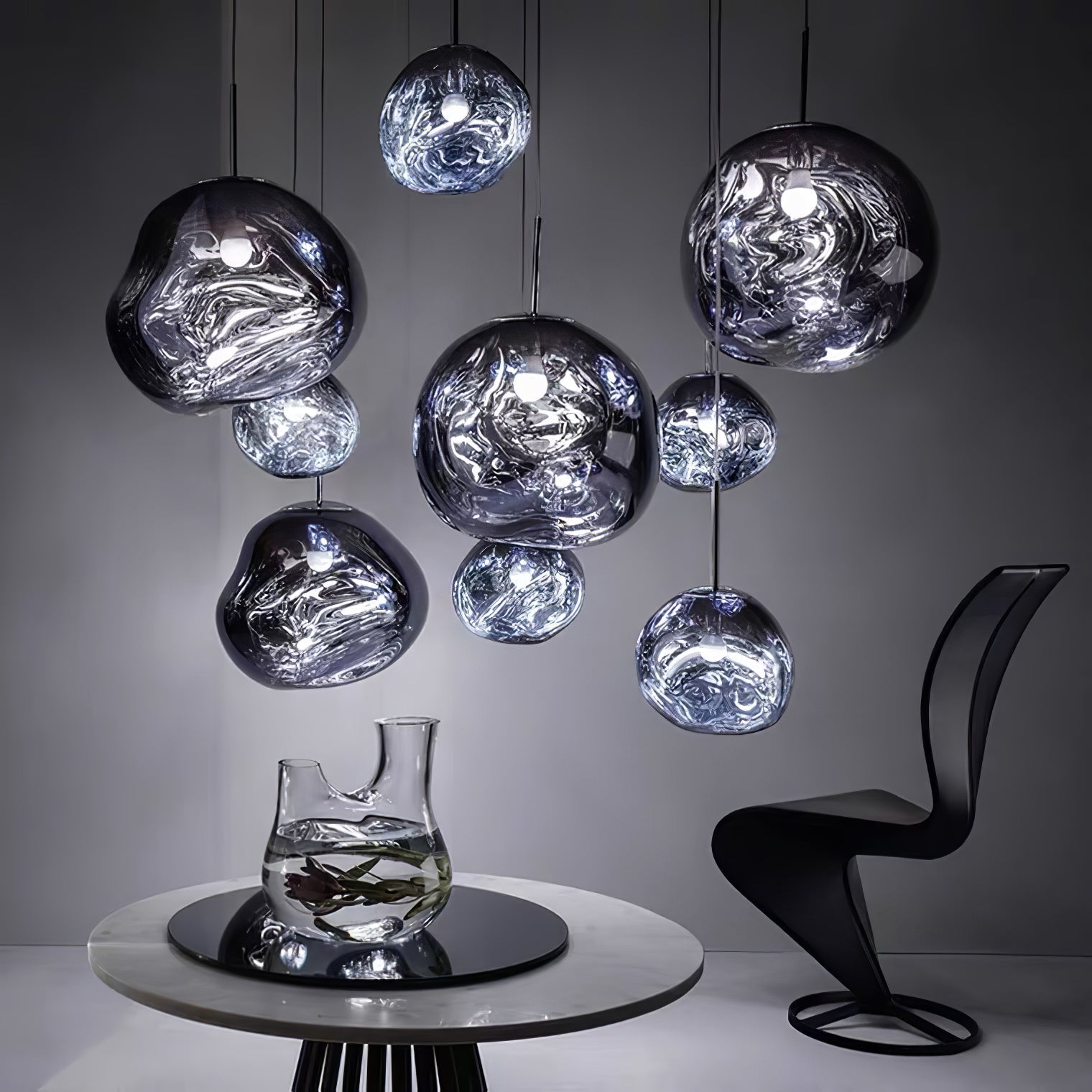 Solara Suspension en Verre Soufflé Cluster Irrégulier Sculptural - Neutralighting