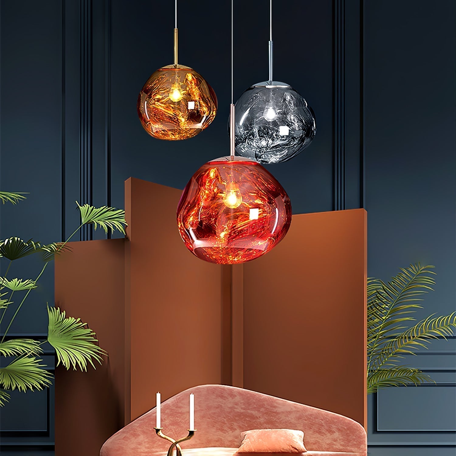 Solara Suspension en Verre Soufflé Cluster Irrégulier Sculptural - Neutralighting