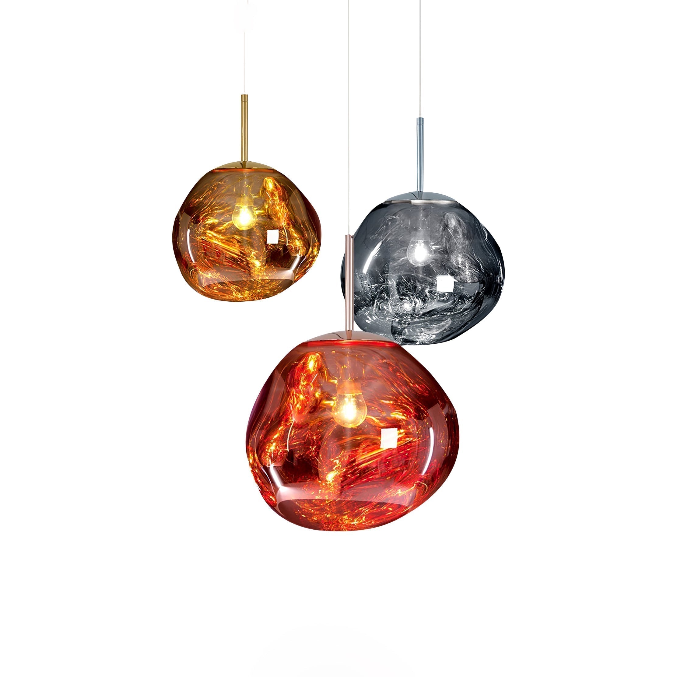 Solara Suspension en Verre Soufflé Cluster Irrégulier Sculptural - Neutralighting