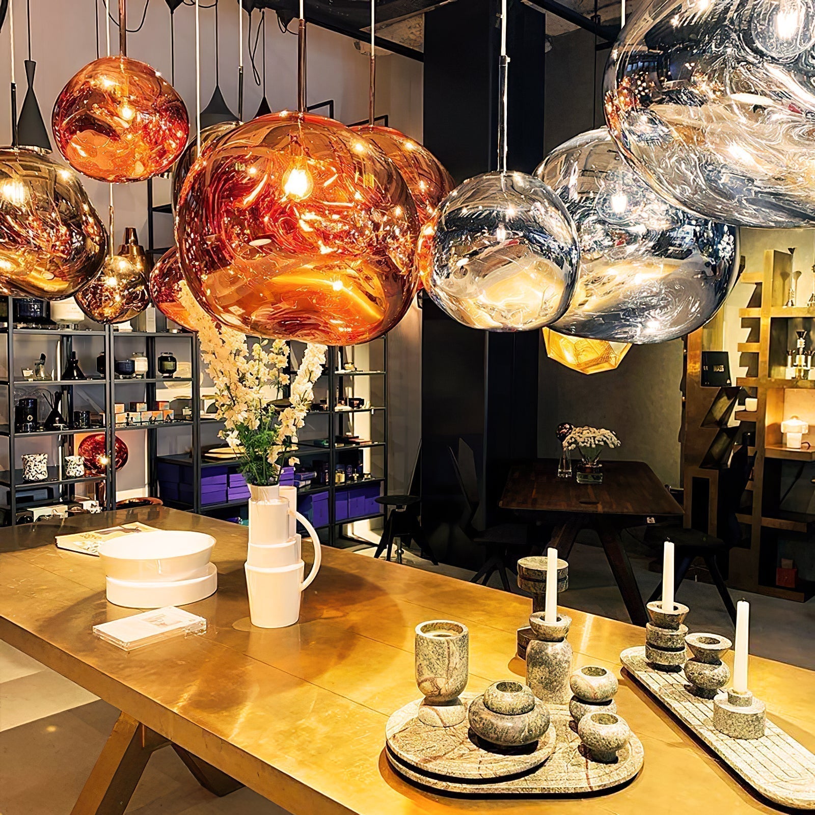 Solara Suspension en Verre Soufflé Cluster Irrégulier Sculptural - Neutralighting