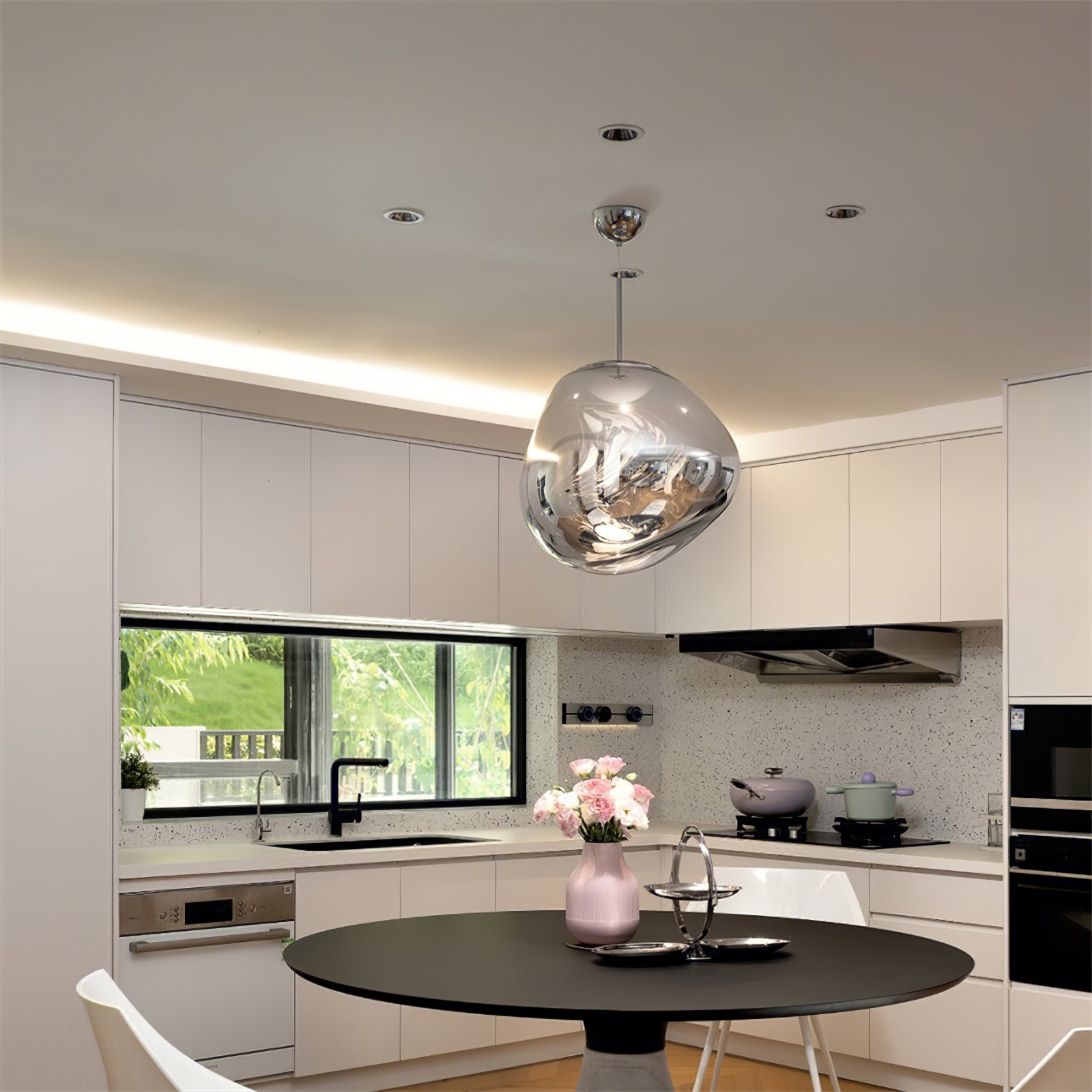 Solara Suspension en Verre Soufflé Cluster Irrégulier Sculptural - Neutralighting