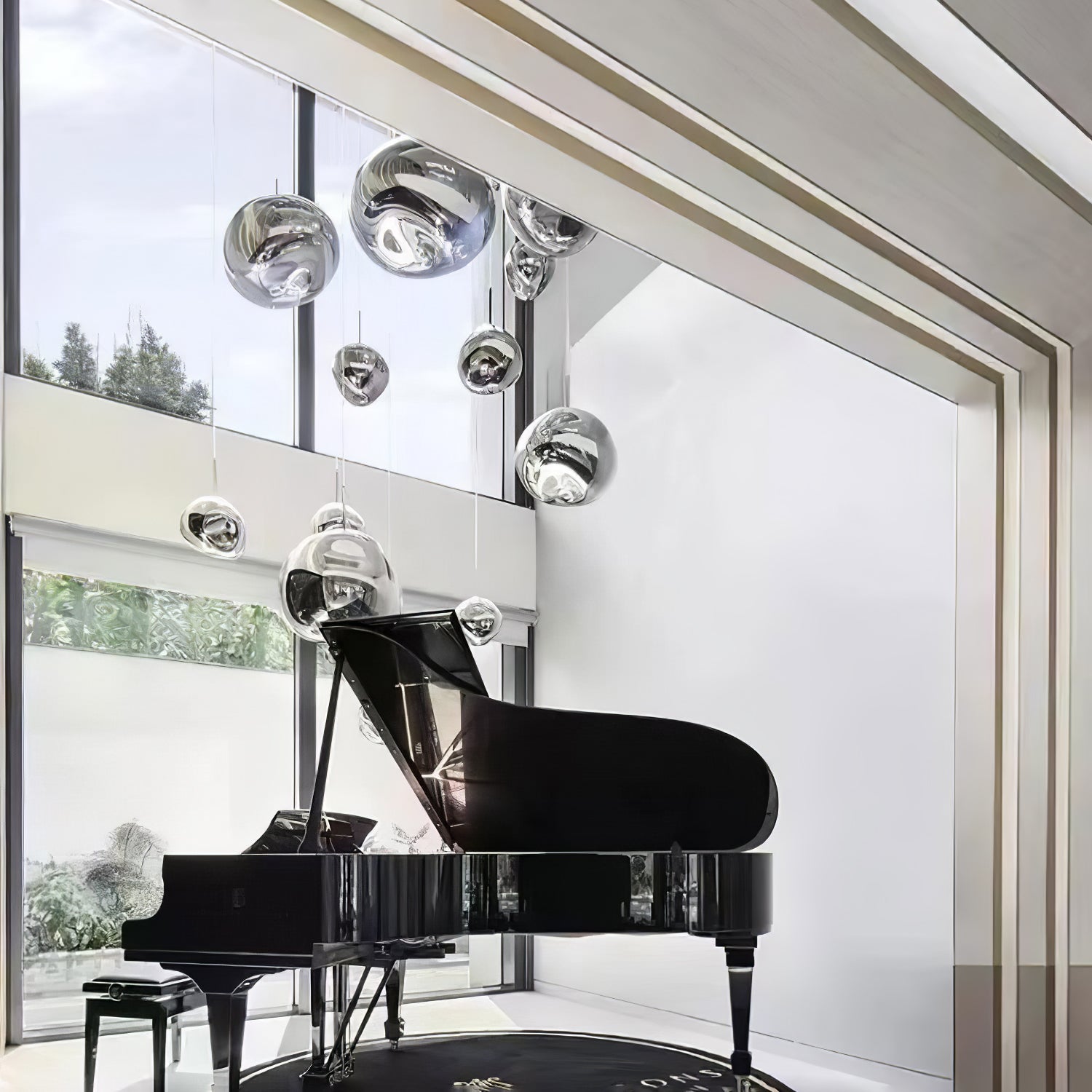 Solara Suspension en Verre Soufflé Cluster Irrégulier Sculptural - Neutralighting
