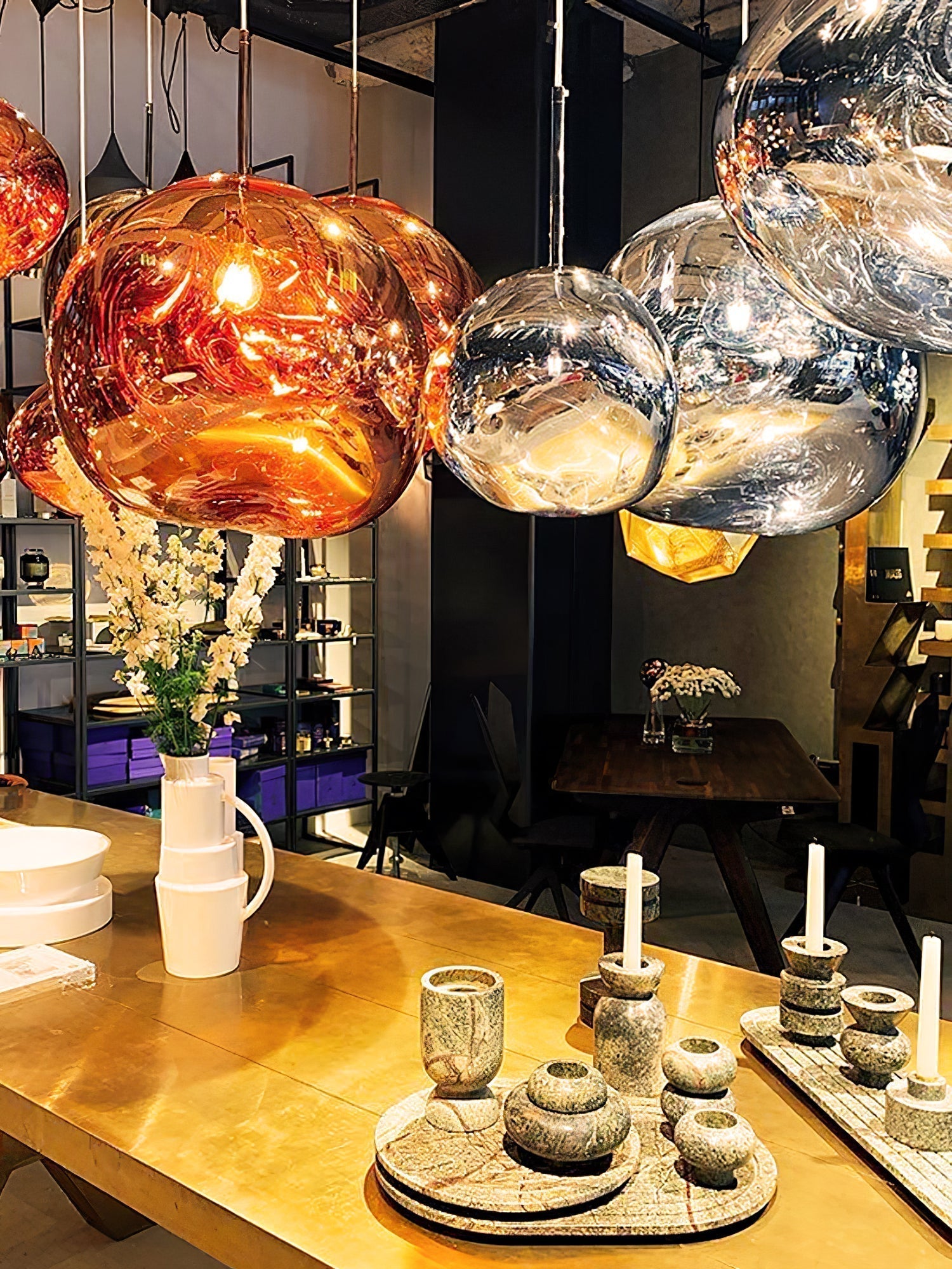 Solara Suspension en Verre Soufflé Cluster Irrégulier Sculptural - Neutralighting