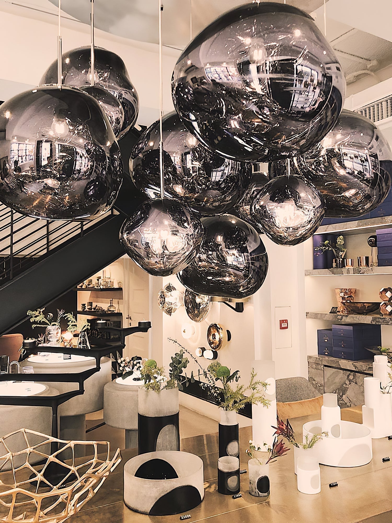 Solara Suspension en Verre Soufflé Cluster Irrégulier Sculptural - Neutralighting