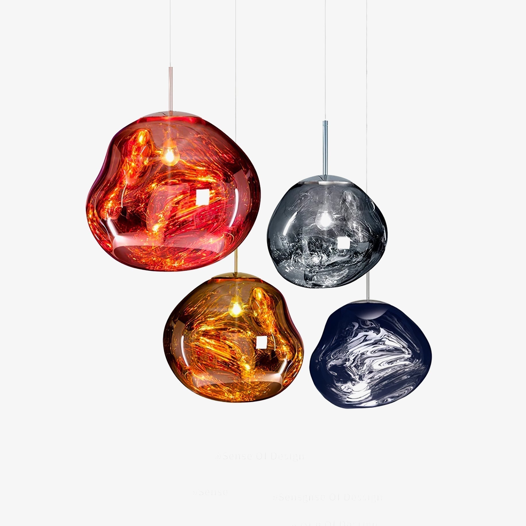 Solara Suspension en Verre Soufflé Cluster Irrégulier Sculptural - Neutralighting