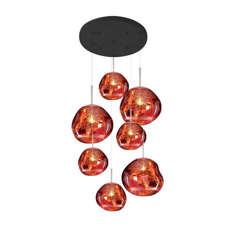 Solara Suspension en Verre Soufflé Cluster Irrégulier Sculptural - Neutralighting