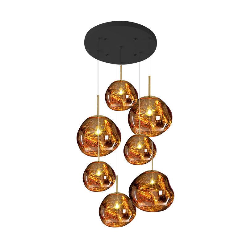 Solara Suspension en Verre Soufflé Cluster Irrégulier Sculptural - Neutralighting