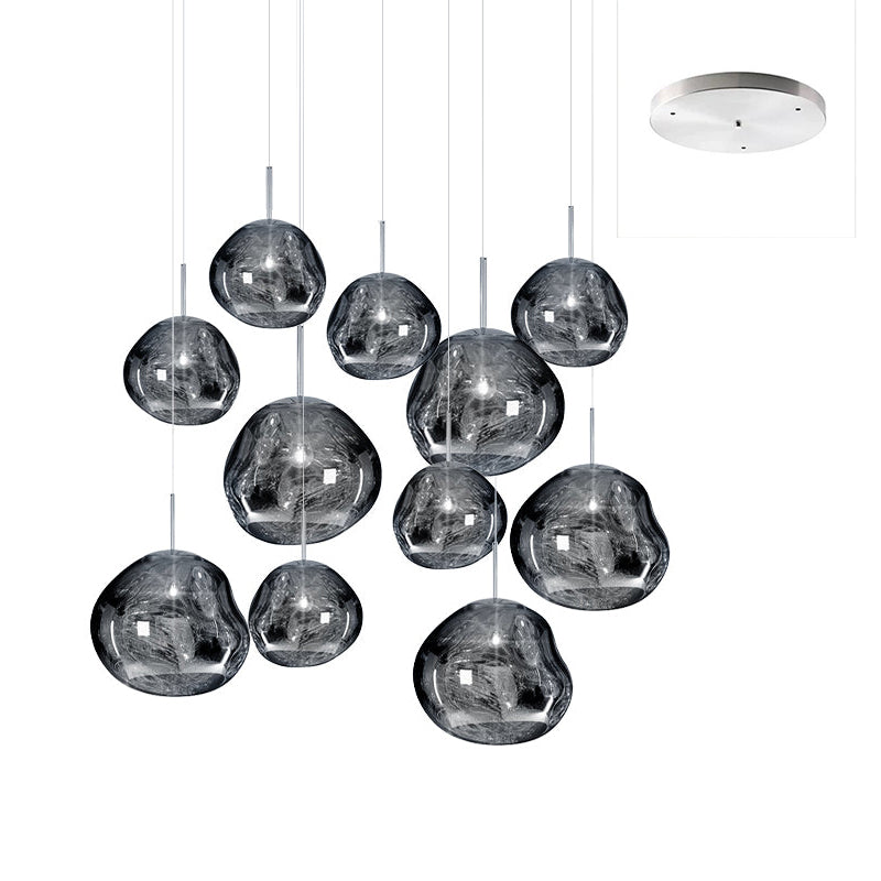 Solara Suspension en Verre Soufflé Cluster Irrégulier Sculptural - Neutralighting