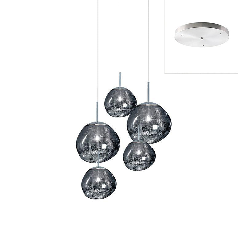 Solara Suspension en Verre Soufflé Cluster Irrégulier Sculptural - Neutralighting