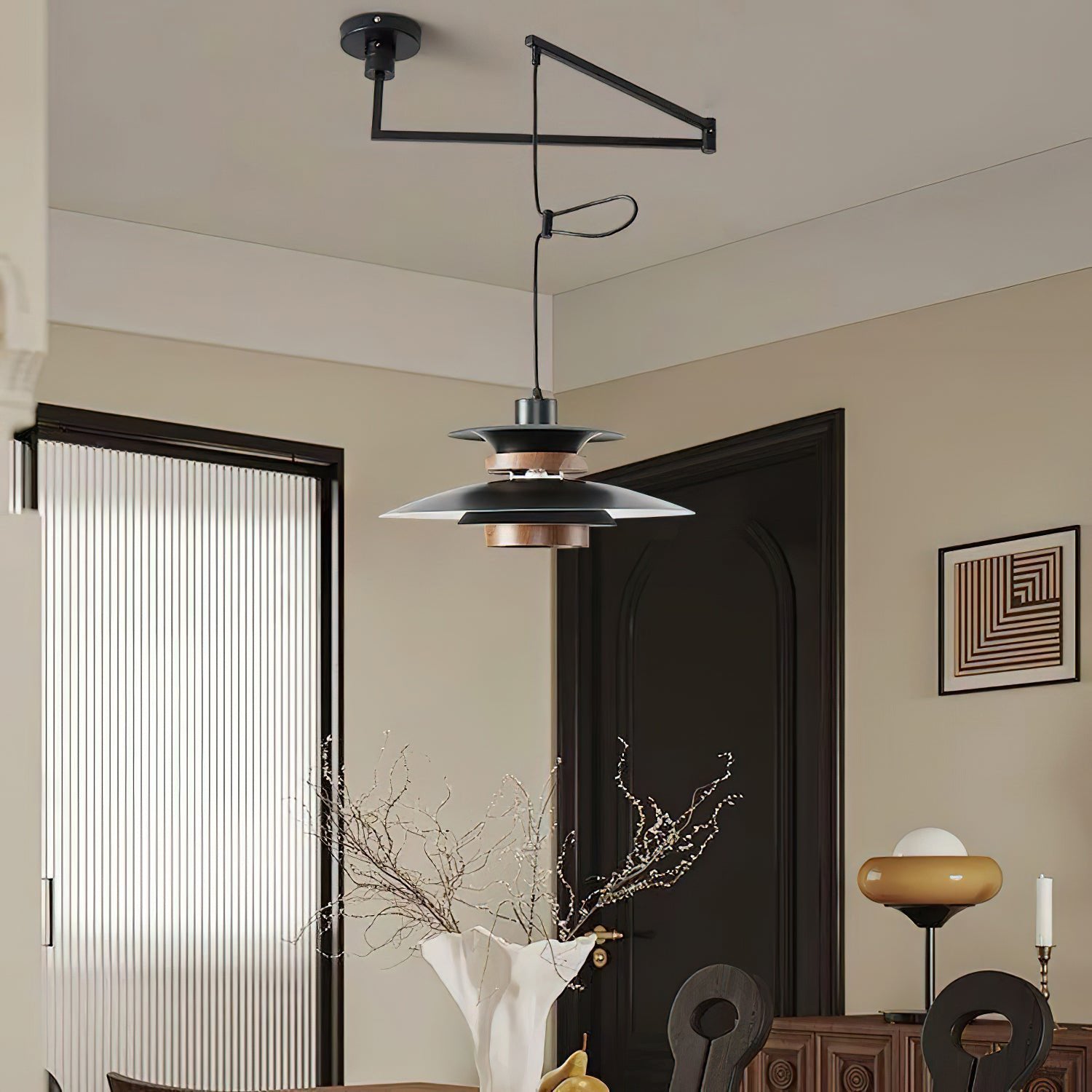 Virelith Suspension Industrielle en Acier et Bois - Neutralighting
