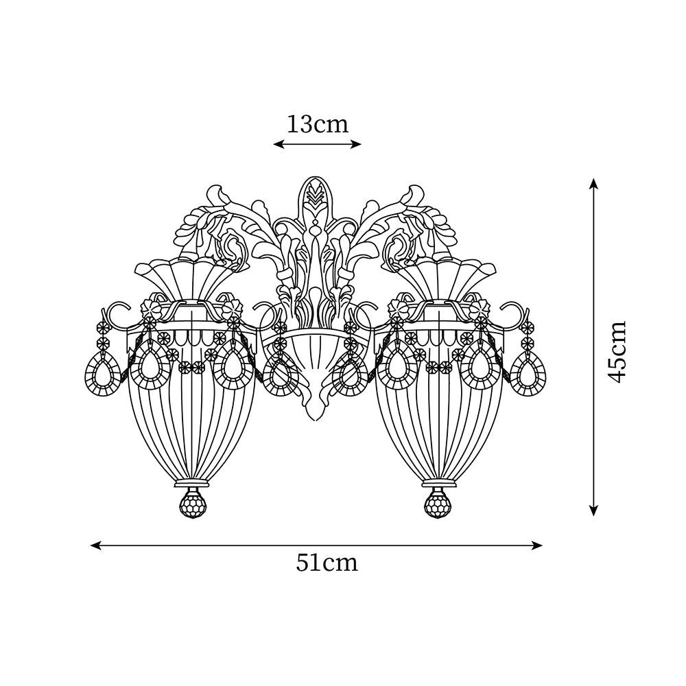 Elosia Lustra Applique Murale Double Dorée Élégante - Neutralighting