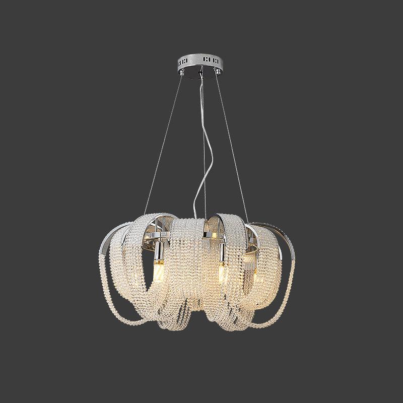 Lustra Chandelier Maille Cristal Doré Cascade Scintillante - Neutralighting