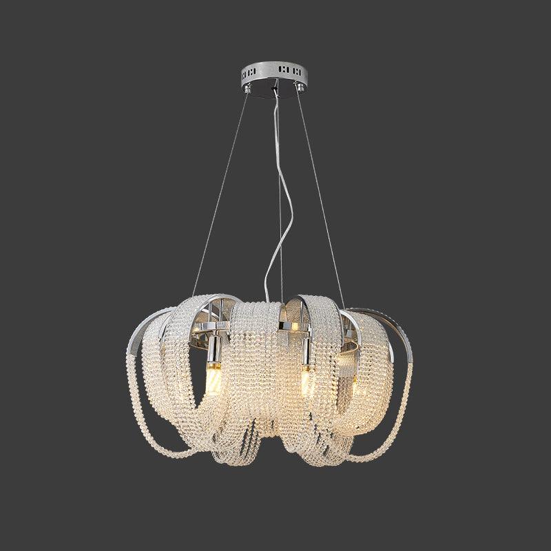 Lustra Chandelier Maille Cristal Doré Cascade Scintillante - Neutralighting