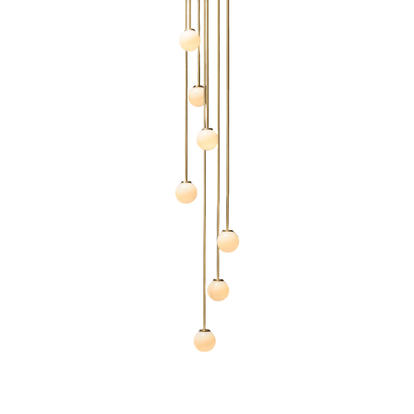 Nyrinis Modern Minimalist Cluster Brass Glass Chandelier - Lamp Copper