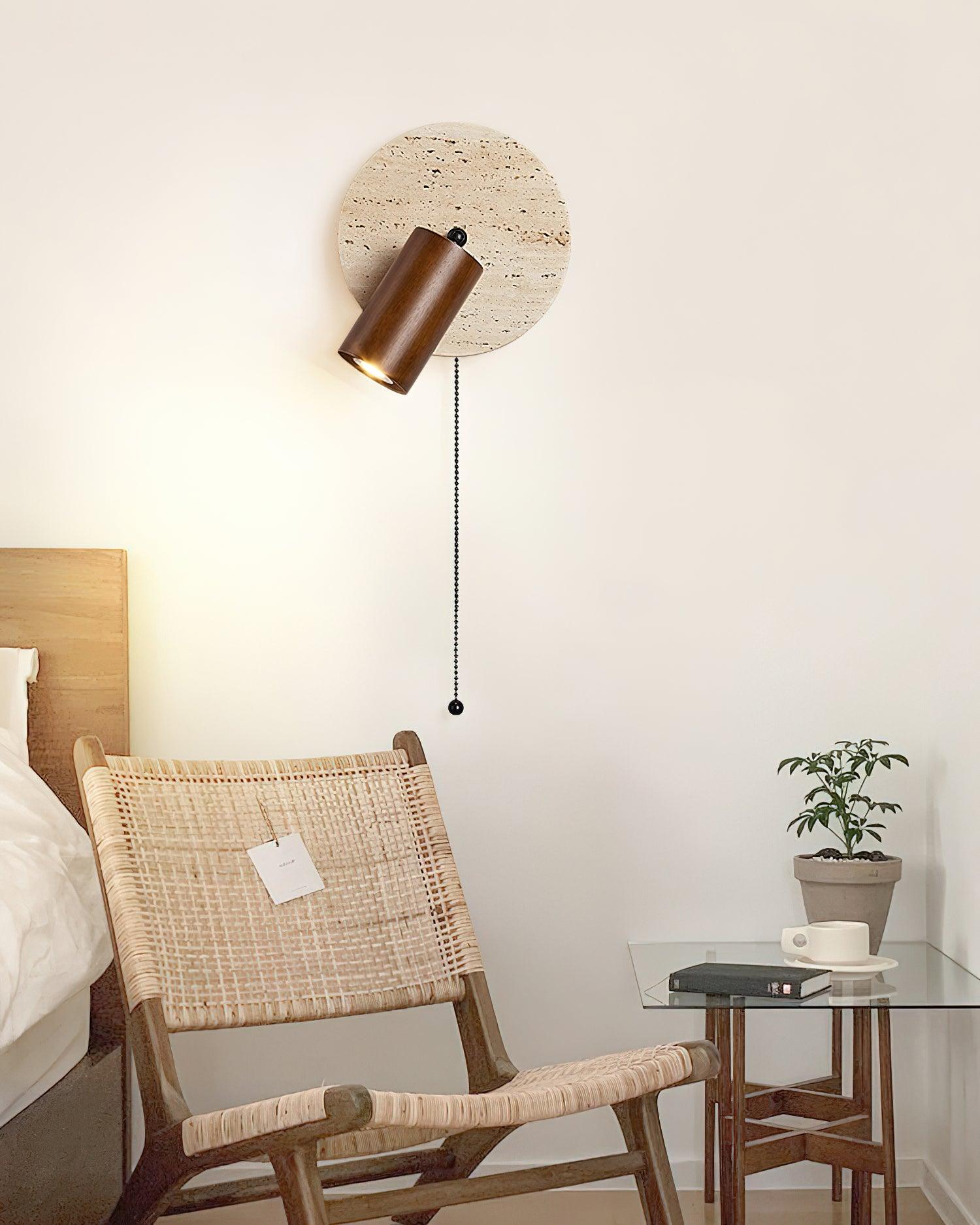 Evzoryra Applique Murale Disc Swing en Travertin - Neutralighting