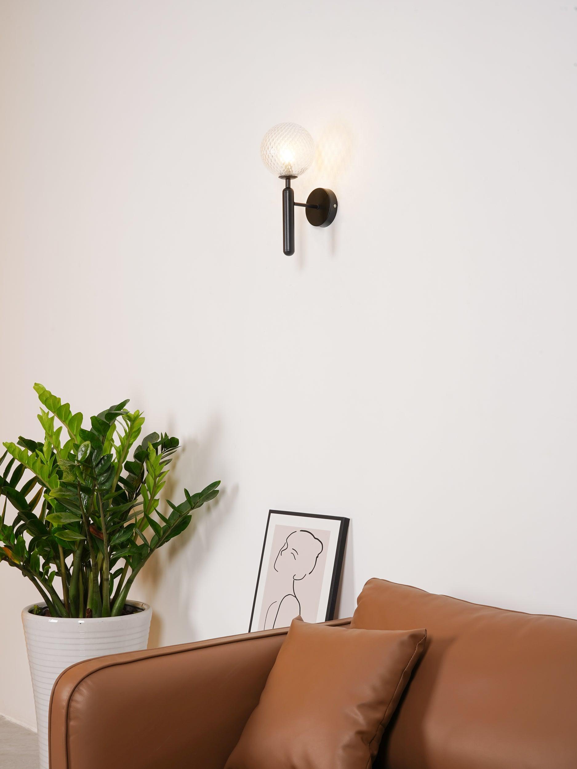 Lustra Wall Lamp Plug In Glass Globe Nordic - Neutralighting