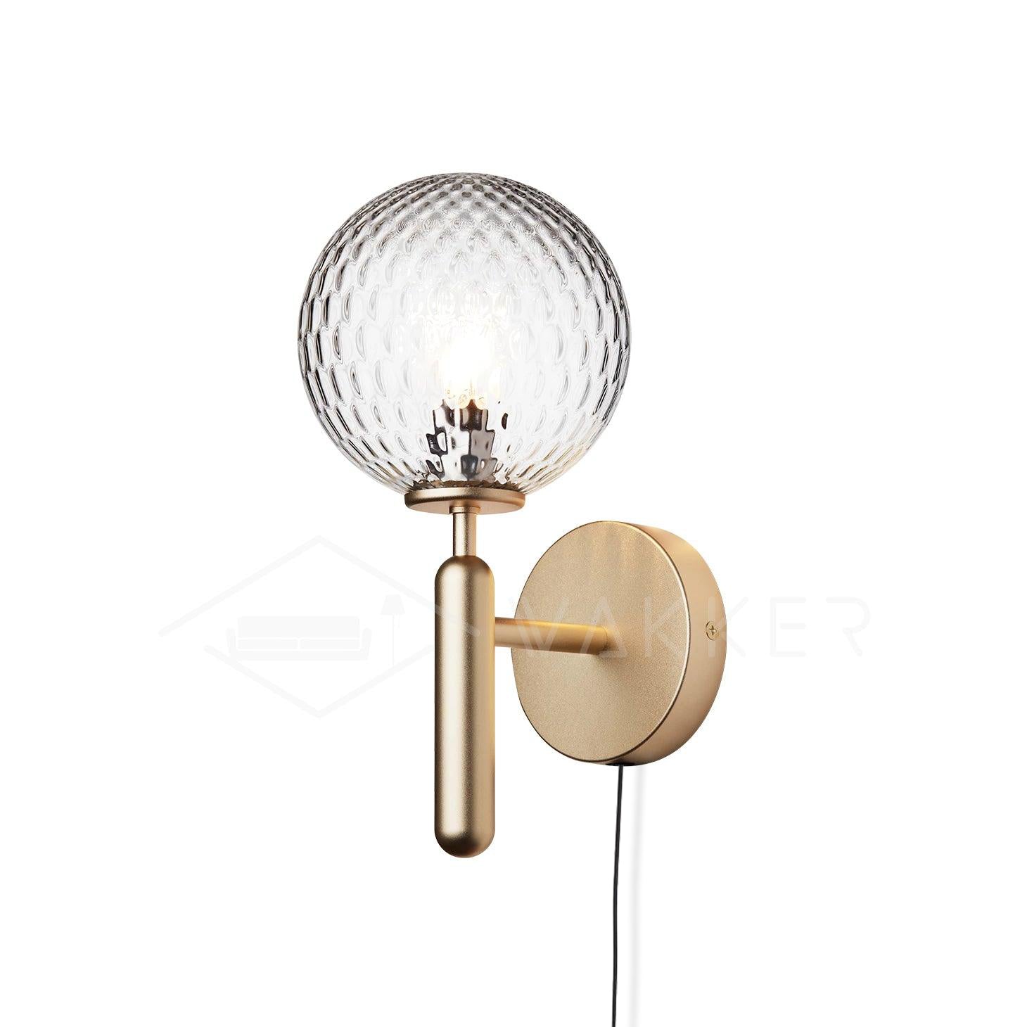 Lustra Wall Lamp Plug In Glass Globe Nordic - Neutralighting