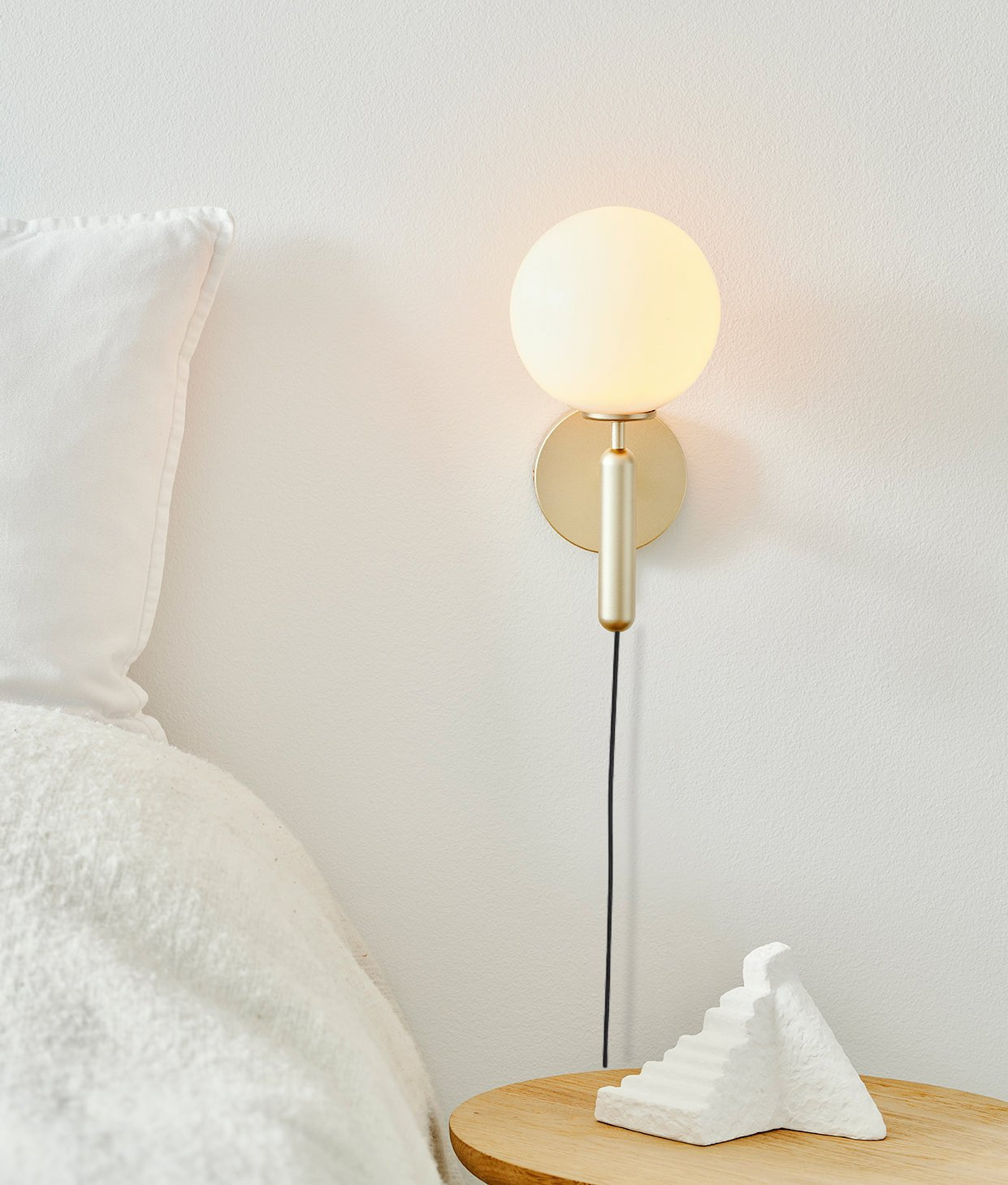 Lustra Wall Lamp Plug In Glass Globe Nordic - Neutralighting
