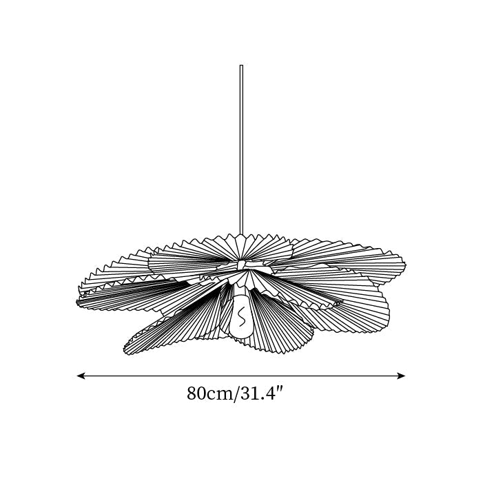 Pendant Lampe Avec Abat-jour Pétale en Papier Kraft Plissé Ambiance Chaleureuse - Neutralighting