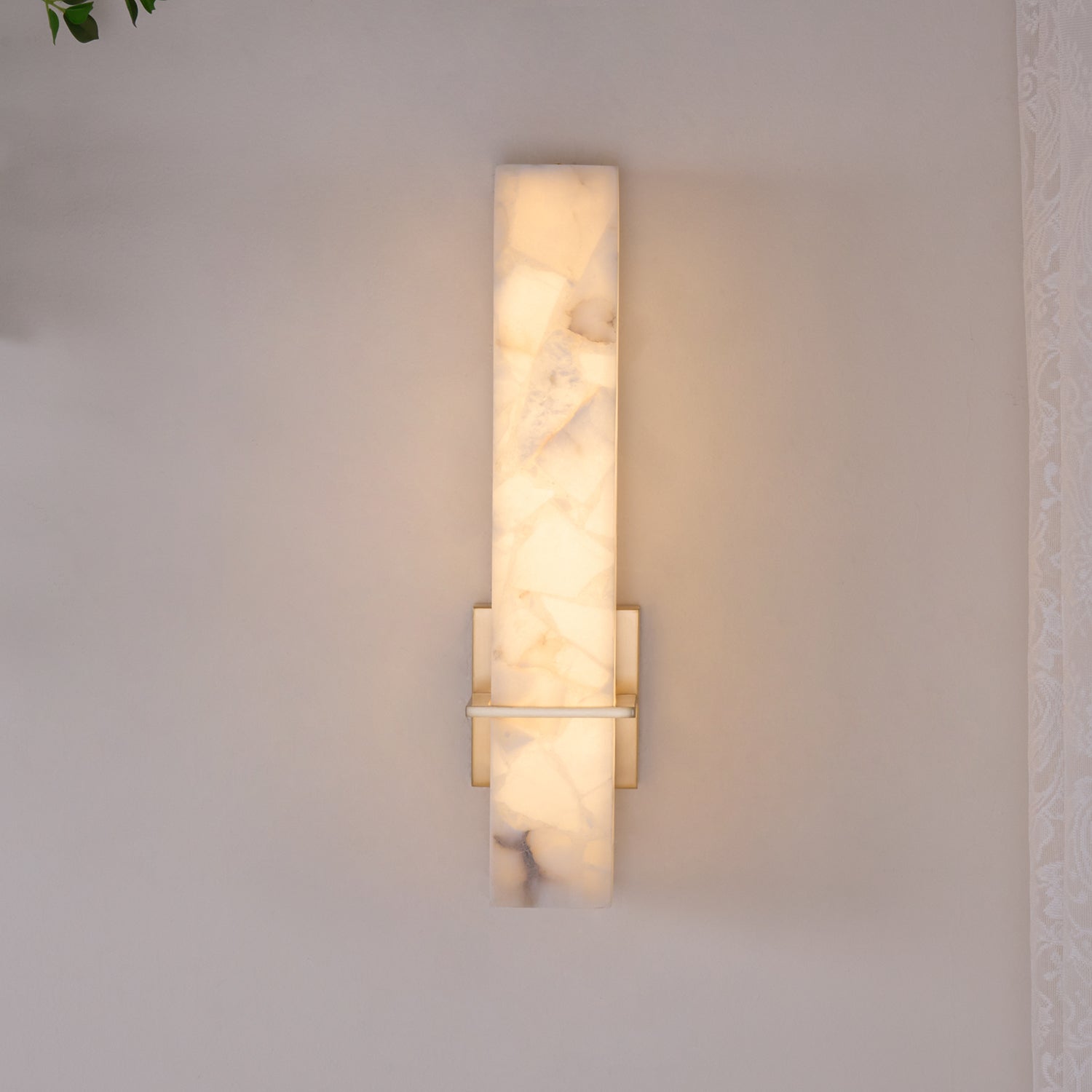 Luste Applique Murale en Albâtre Bande en Laiton Forme - Neutralighting