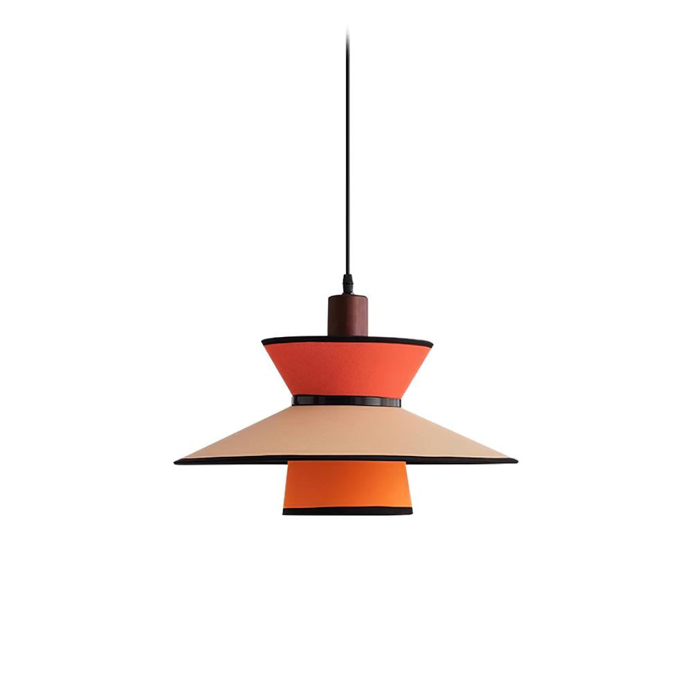 Milano Suspension Lampe Géométrique en Tissu Superposé Rouge - Neutralighting