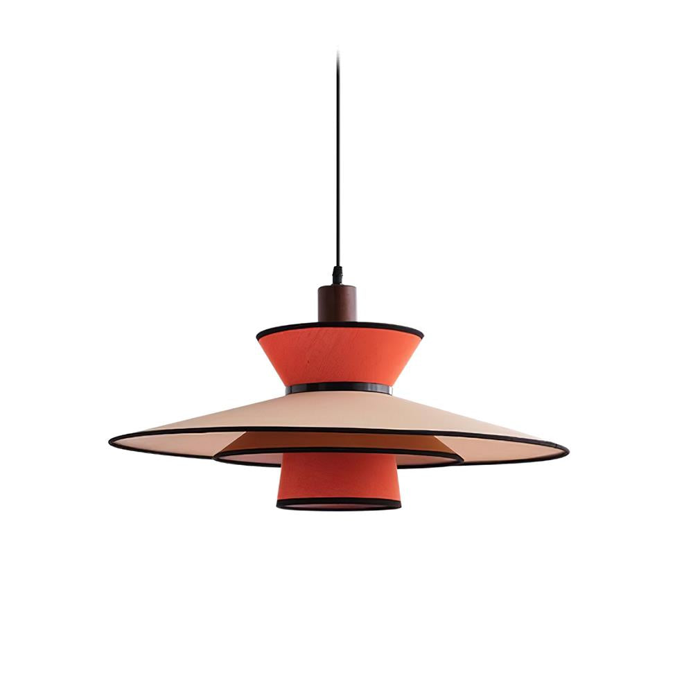 Milano Suspension Lampe Géométrique en Tissu Superposé Rouge - Neutralighting