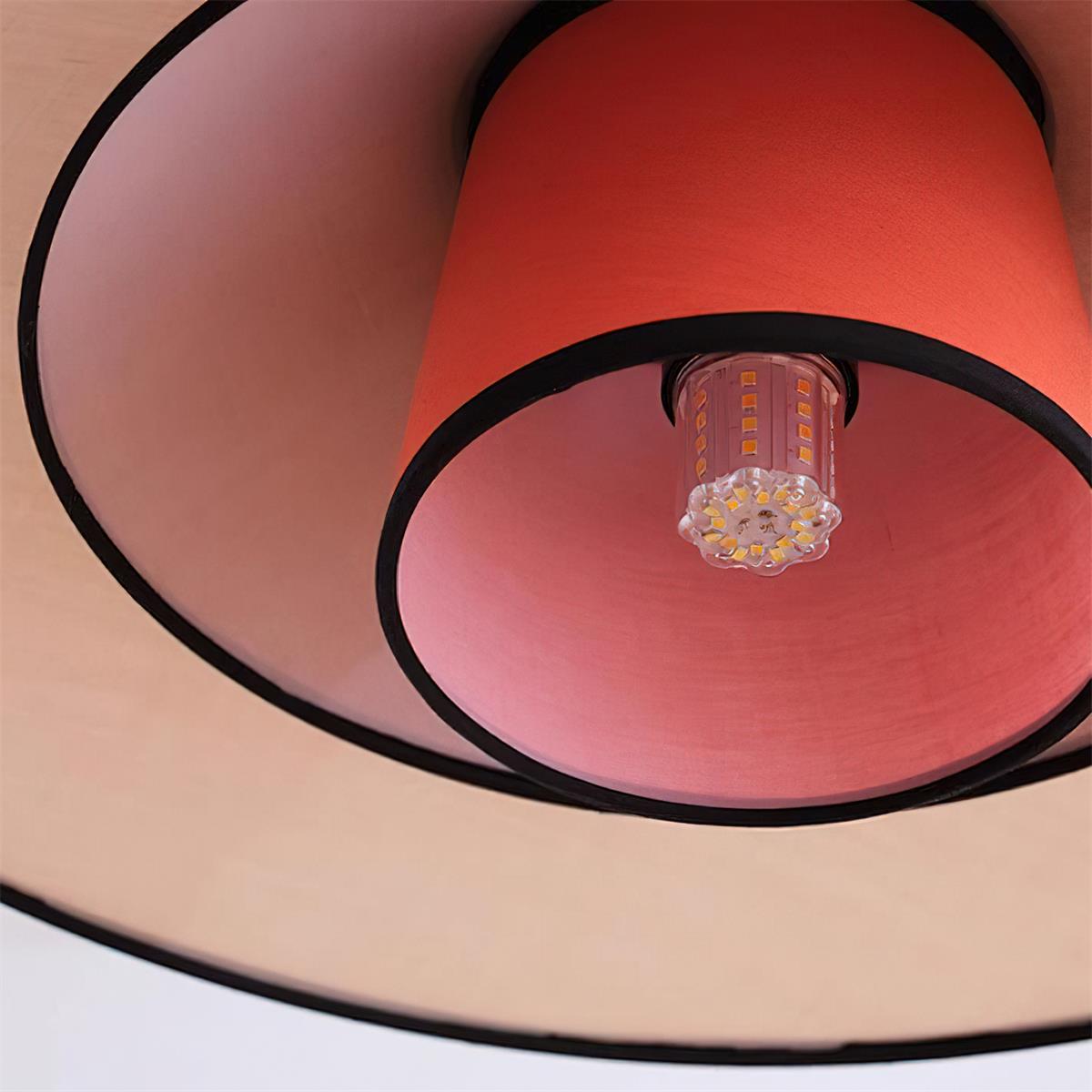 Milano Suspension Lampe Géométrique en Tissu Superposé Rouge - Neutralighting