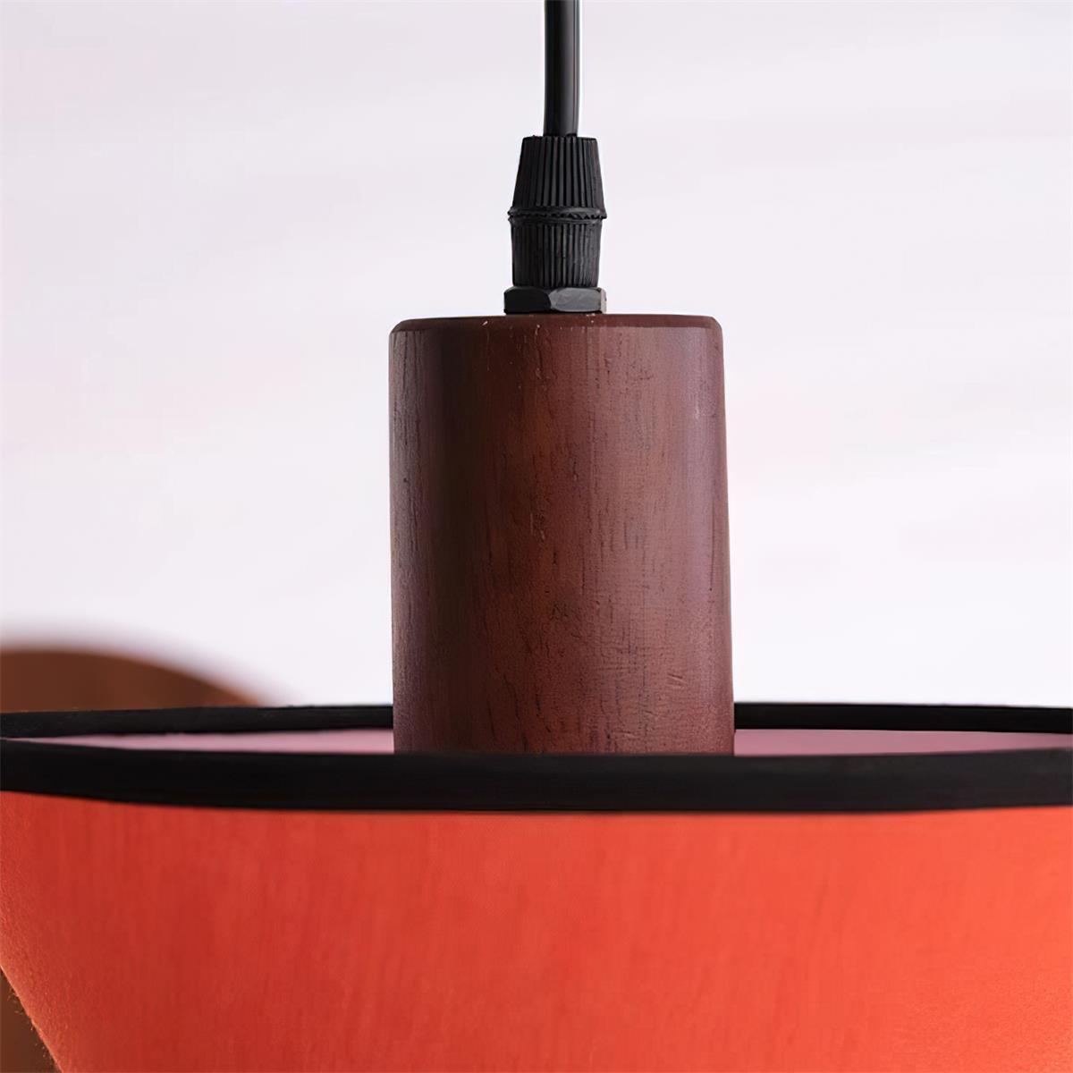 Milano Suspension Lampe Géométrique en Tissu Superposé Rouge - Neutralighting