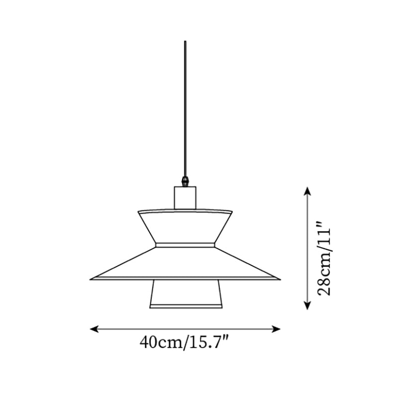 Milano Suspension Lampe Géométrique en Tissu Superposé Rouge - Neutralighting