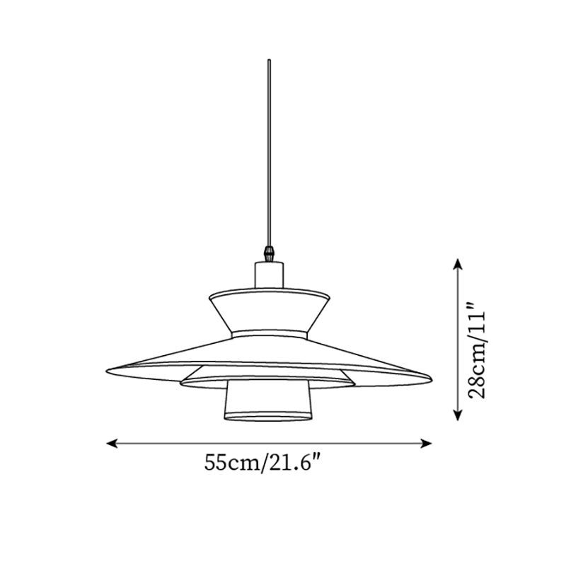 Milano Suspension Lampe Géométrique en Tissu Superposé Rouge - Neutralighting