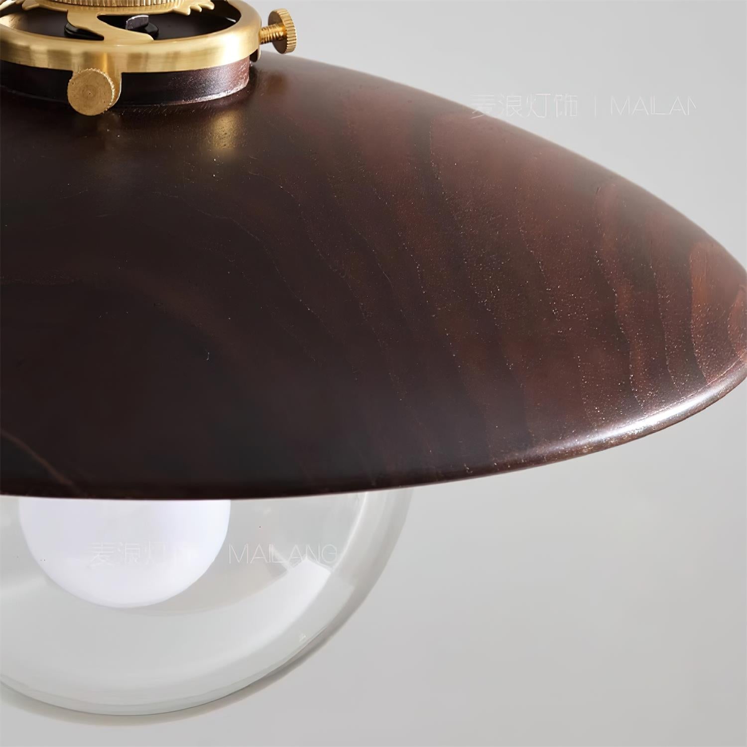 Pendant Light with Disc Shade and Glass Globe Industrial - Letslighting